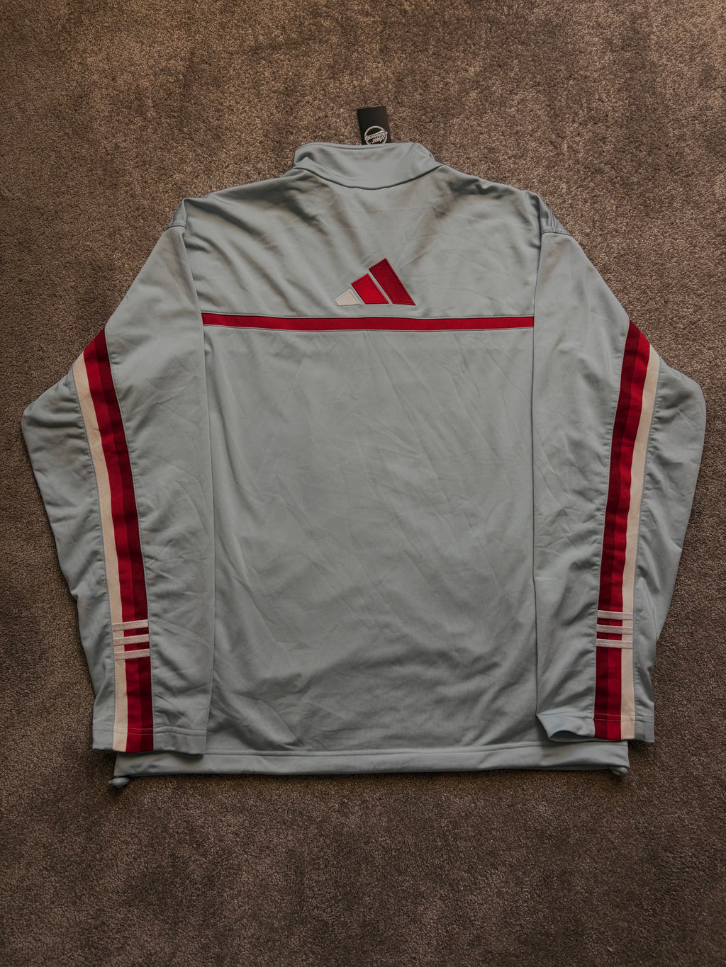 Adidas Track Jacket Vintage Grey/Red Size L