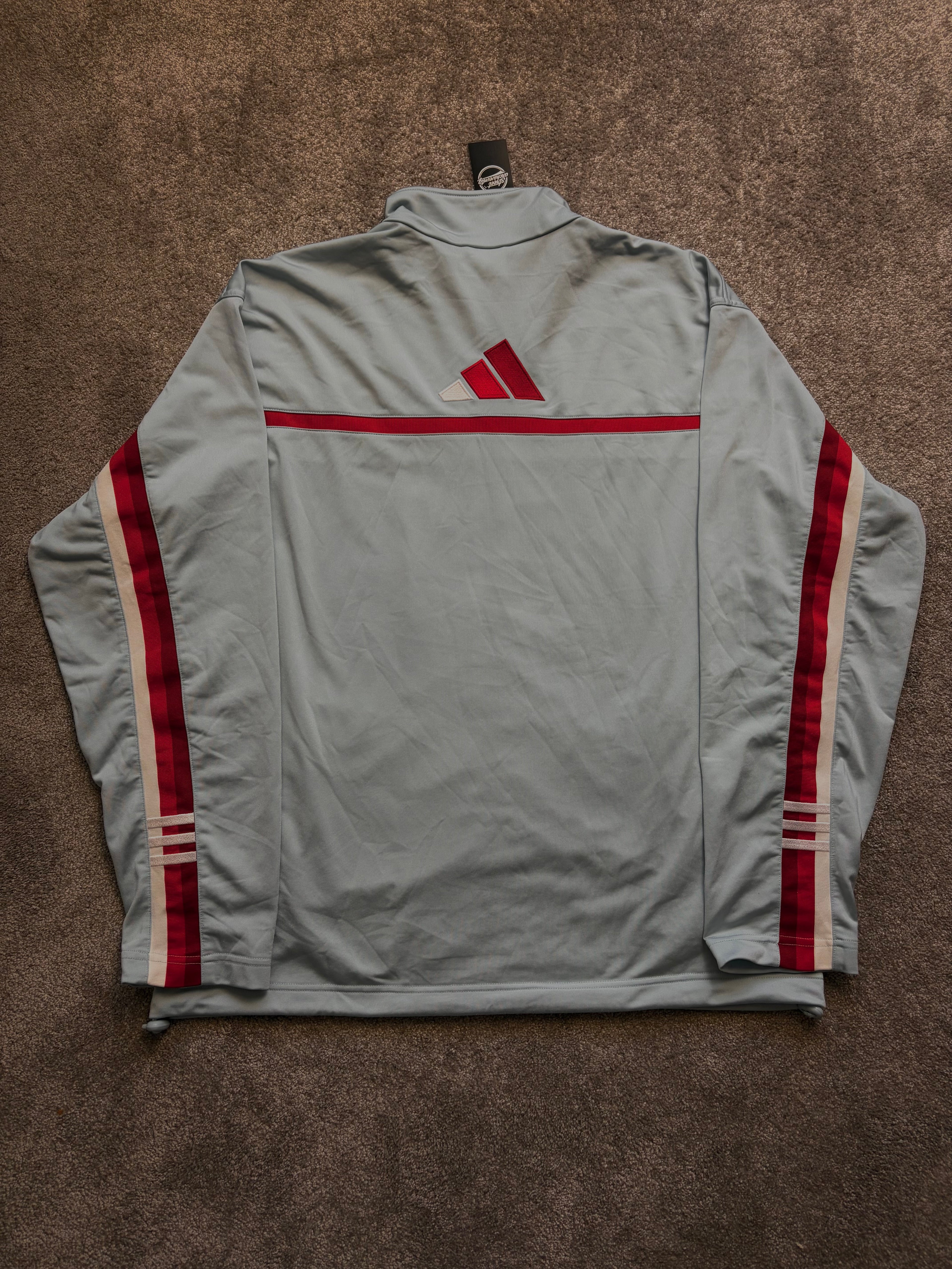 Adidas Track Jacket Vintage Grey/Red Size L