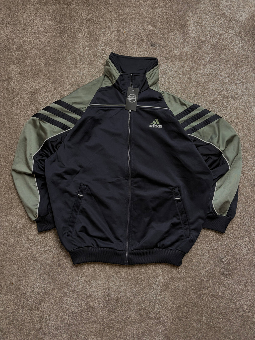 Vintage Adidas Olive Blue Track Jacket Size M