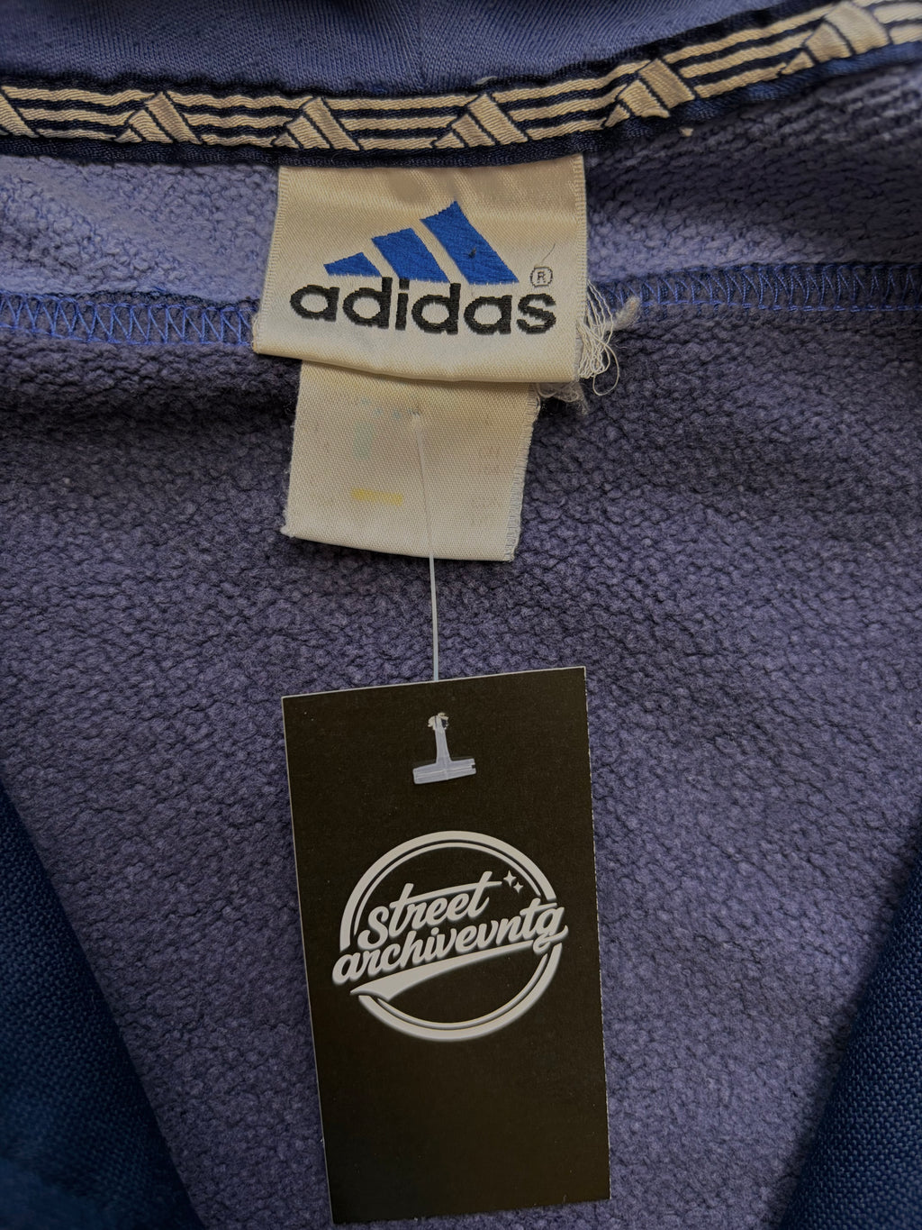 Adidas Track Jacket Vintage con Capucha Azul Size S