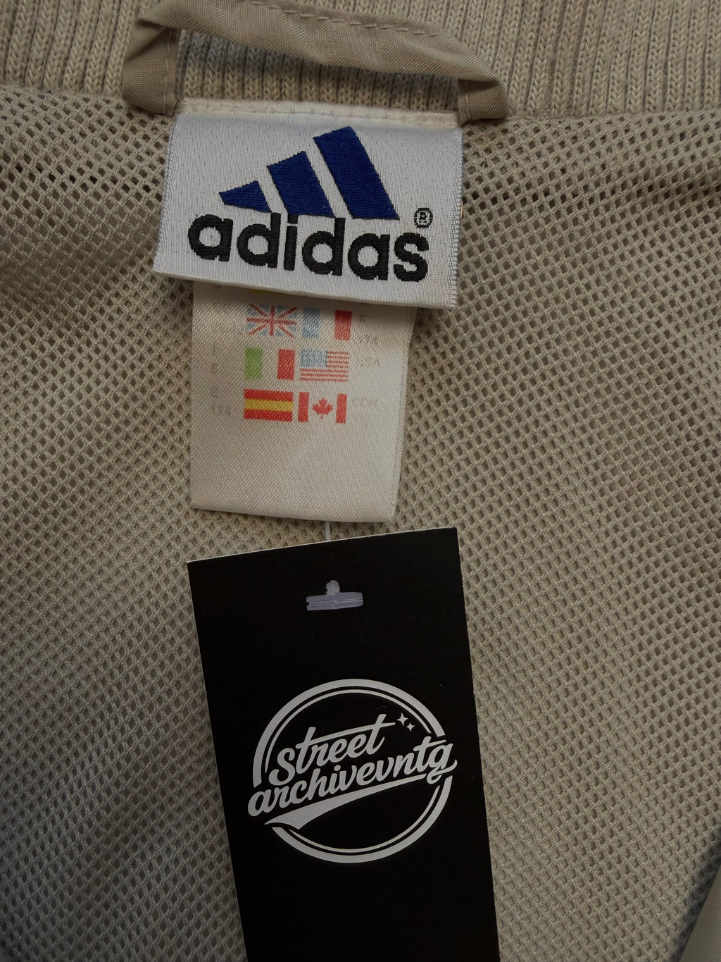 Adidas Track Jacket Vintage Beige Clean Size L