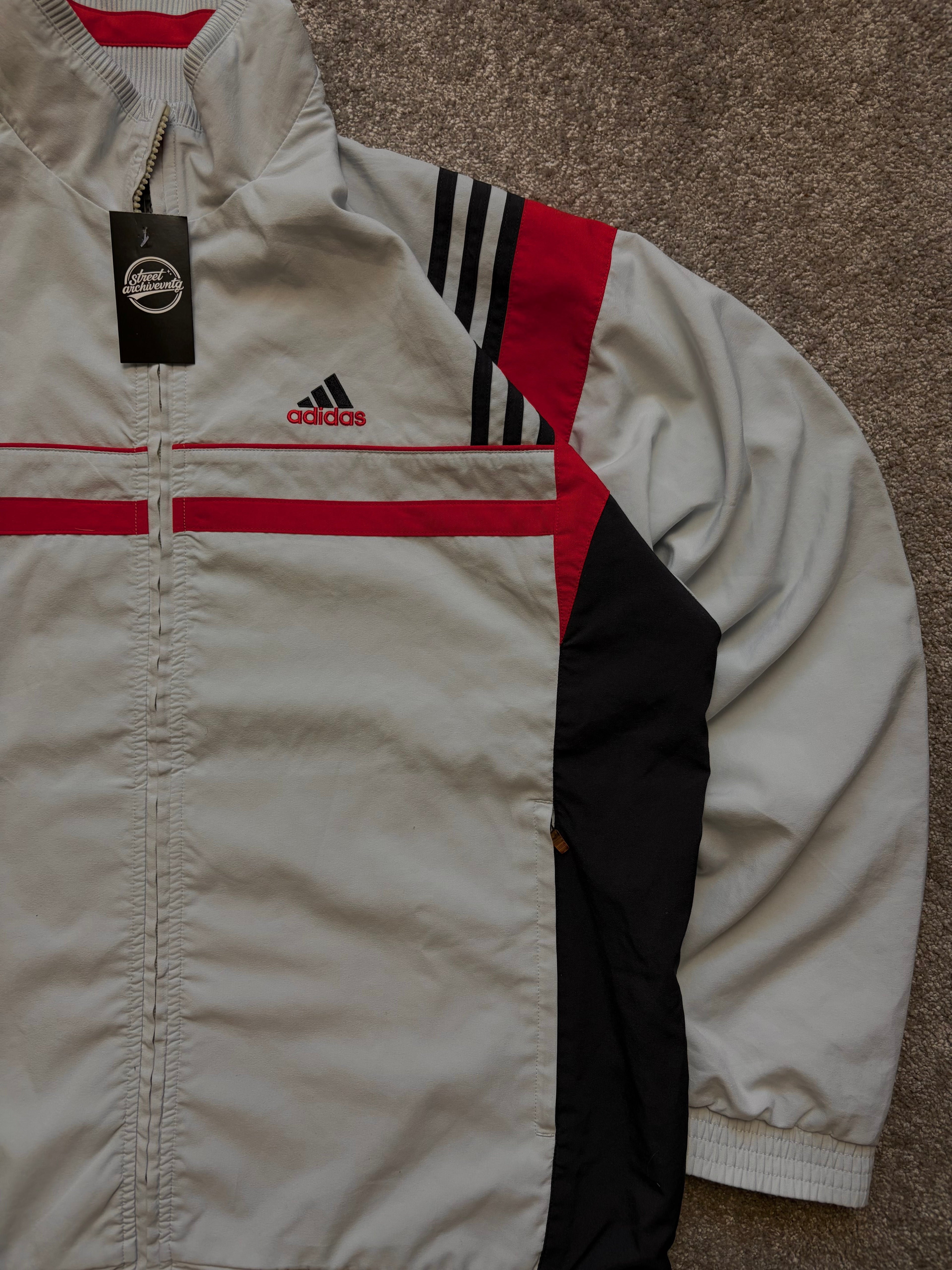Adidas Track Jacket Vintage Beige/Red Size M