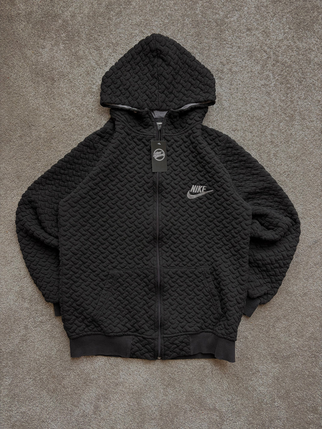 Nike Vintage Textured Hoodie Black Size S