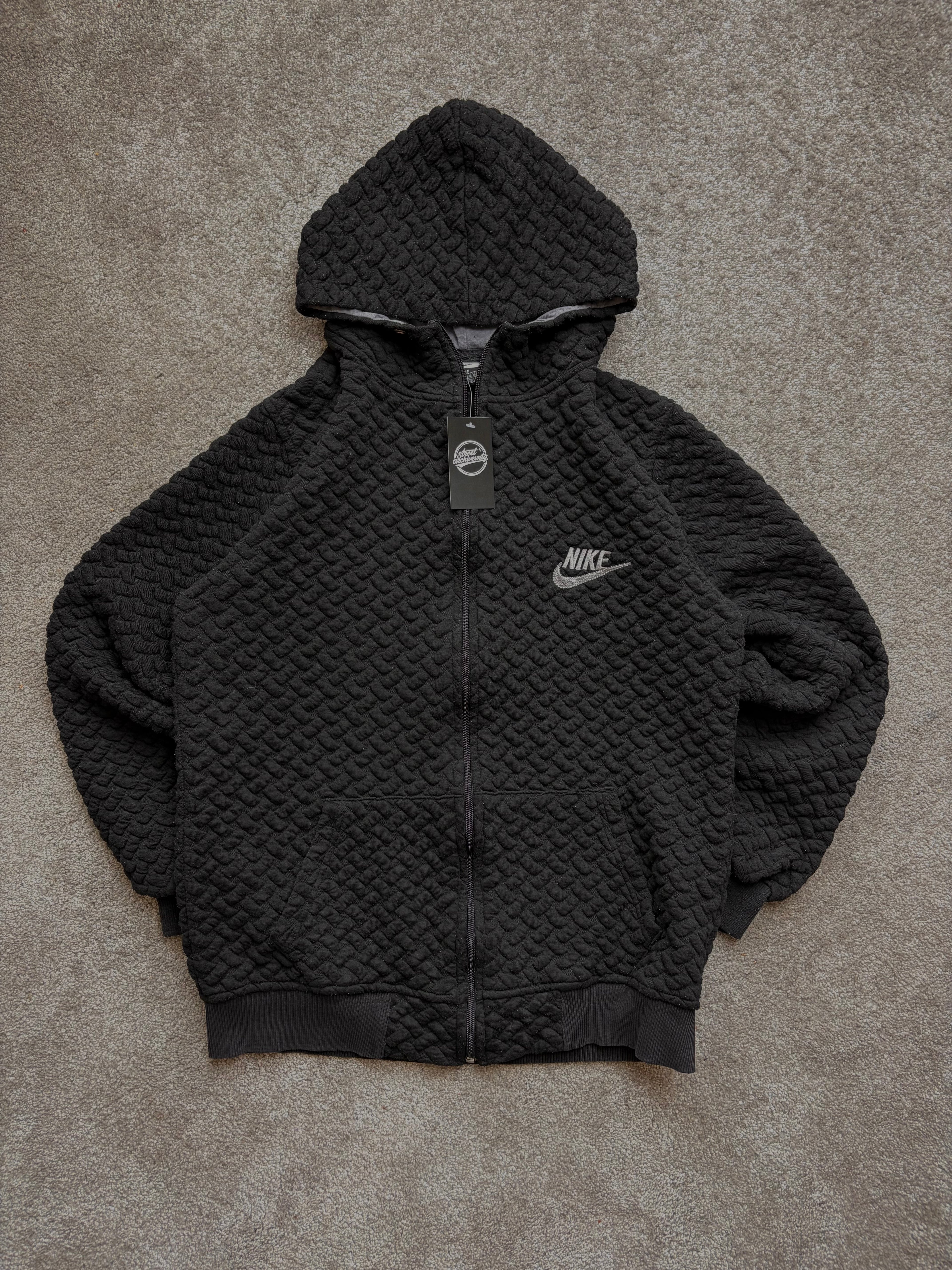 Nike Vintage Textured Hoodie Black Size S