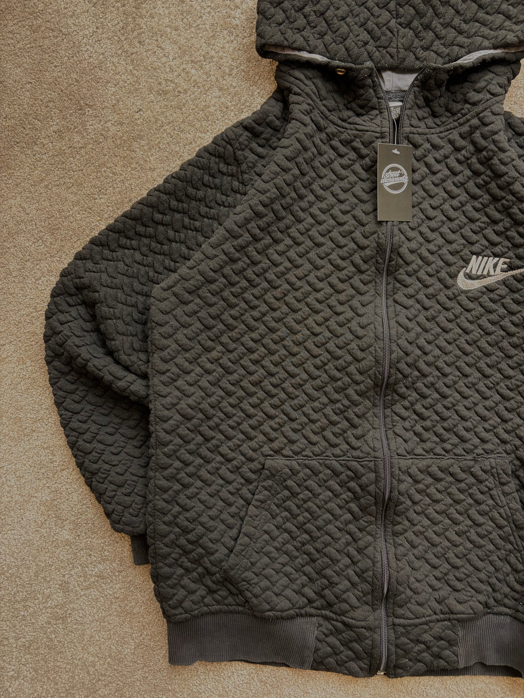 Nike Vintage Textured Hoodie Black Size S