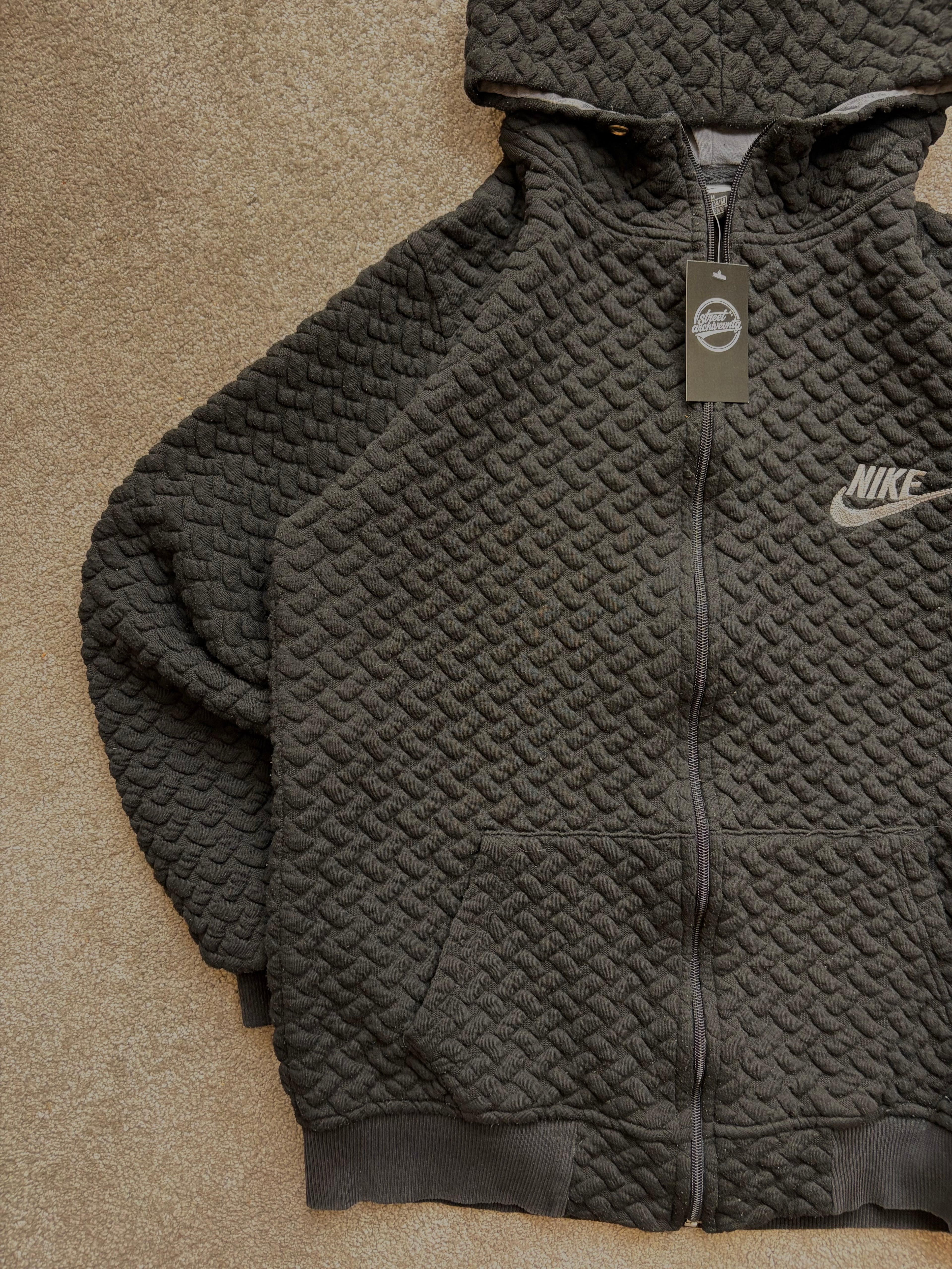 Nike Vintage Textured Hoodie Black Size S
