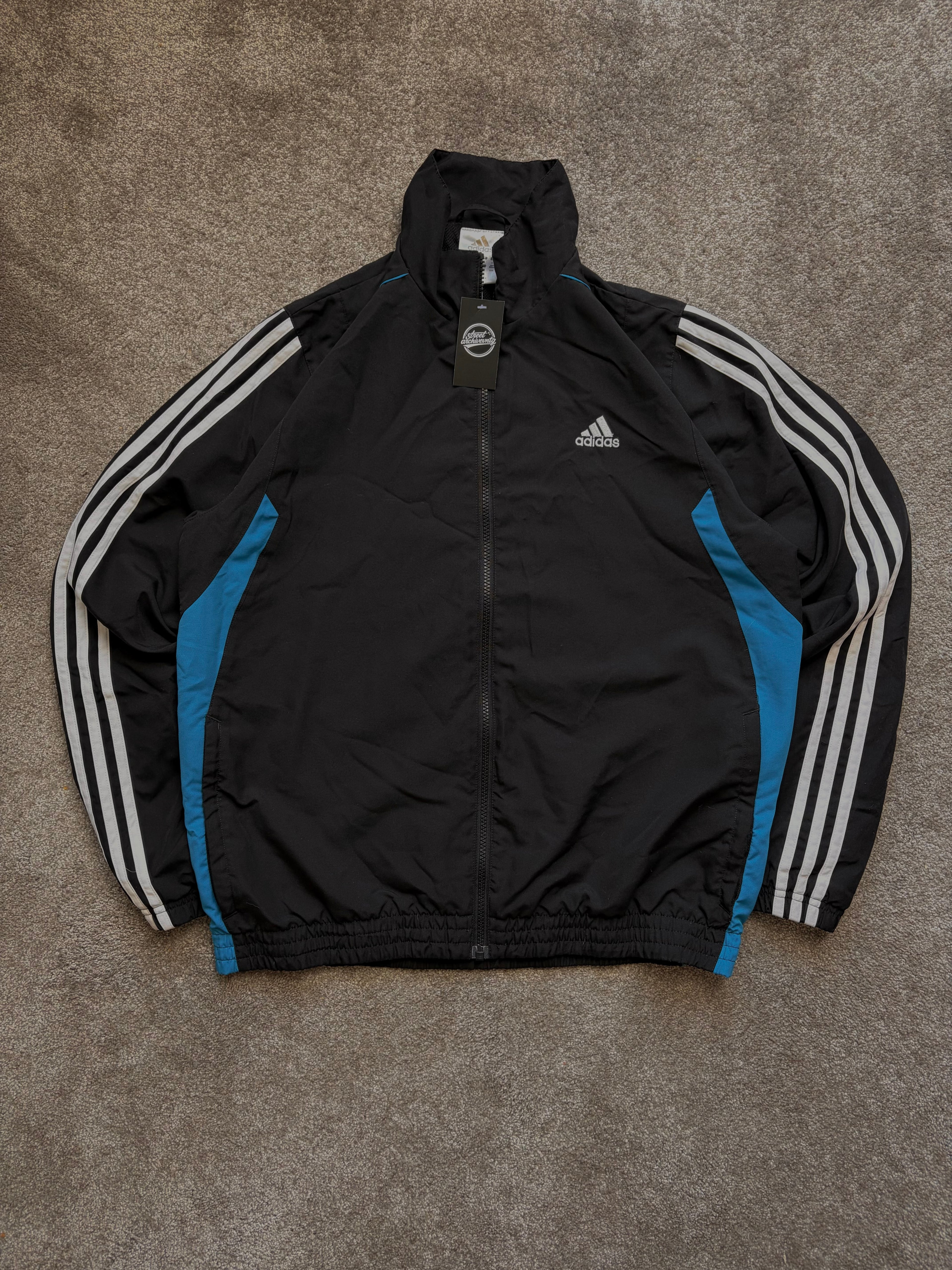 Adidas Windbreaker Vintage Black/Blue Size M