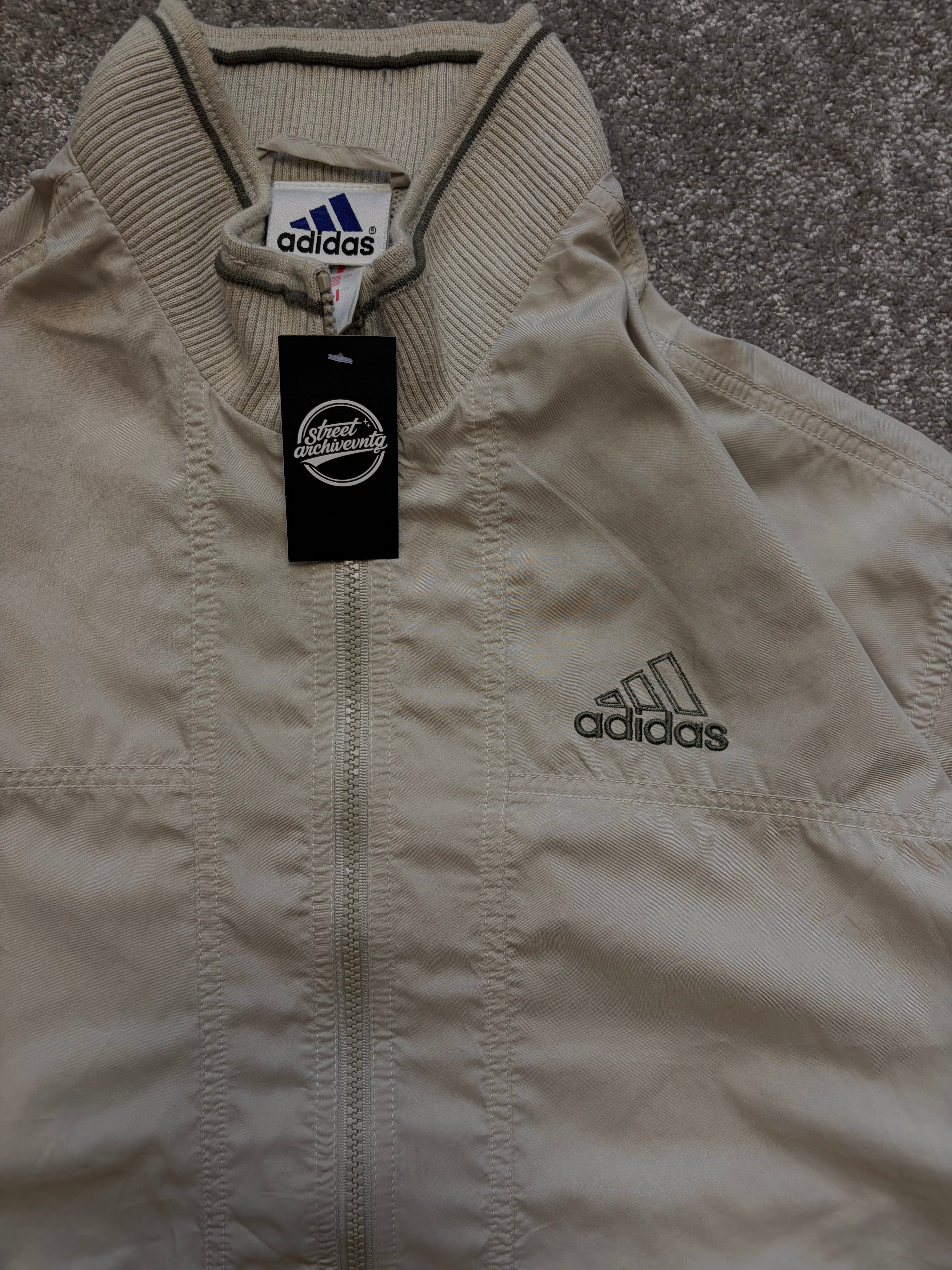 Adidas Track Jacket Vintage Beige Clean Size L