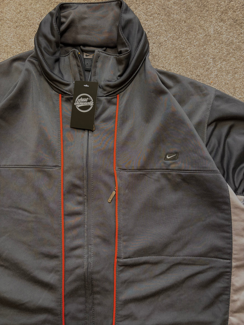 Nike Track Jacket Vintage Minimal Grey/Black Size M