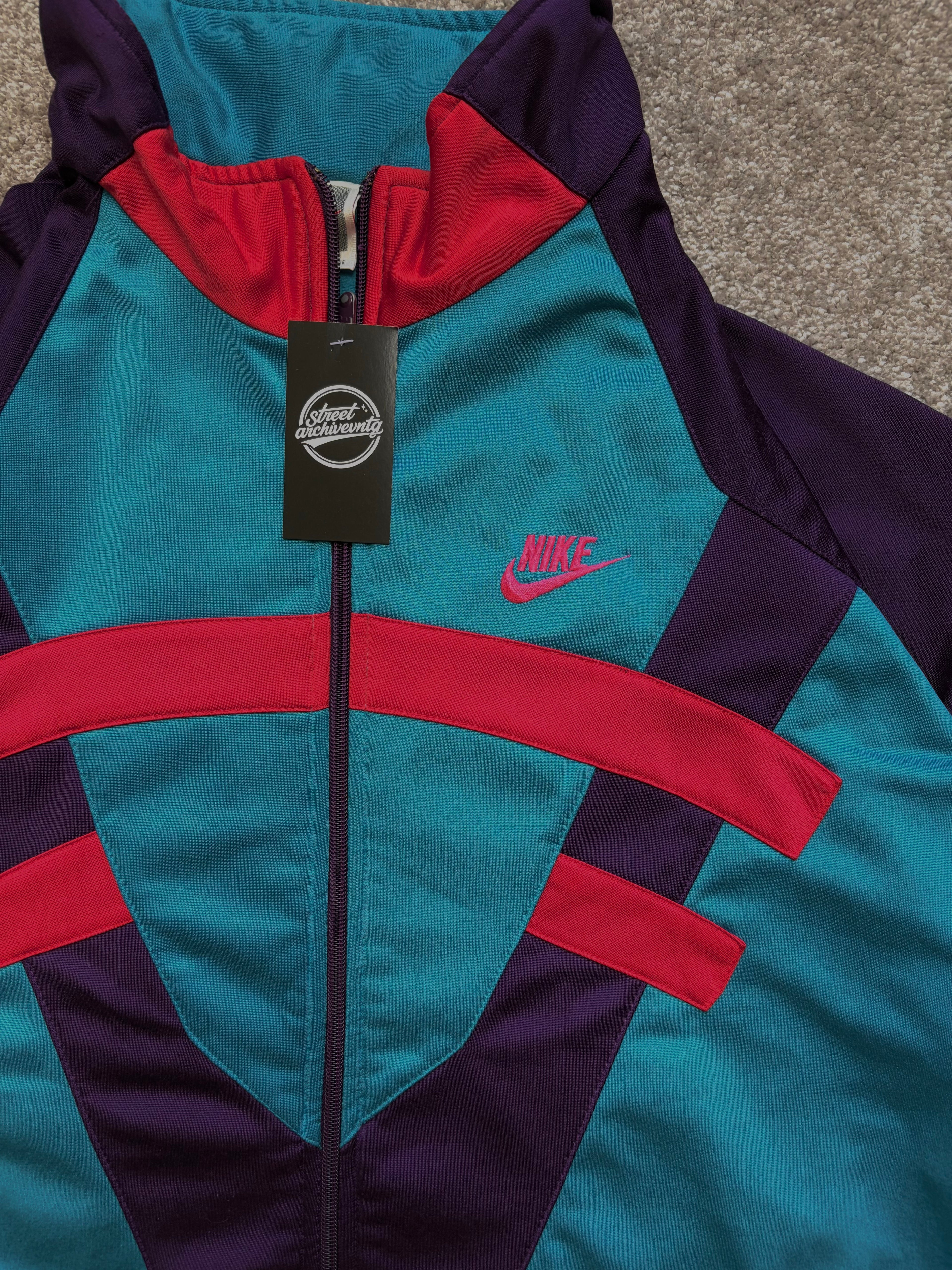 Nike Track Jacket Vintage Colorblock 90s Size L