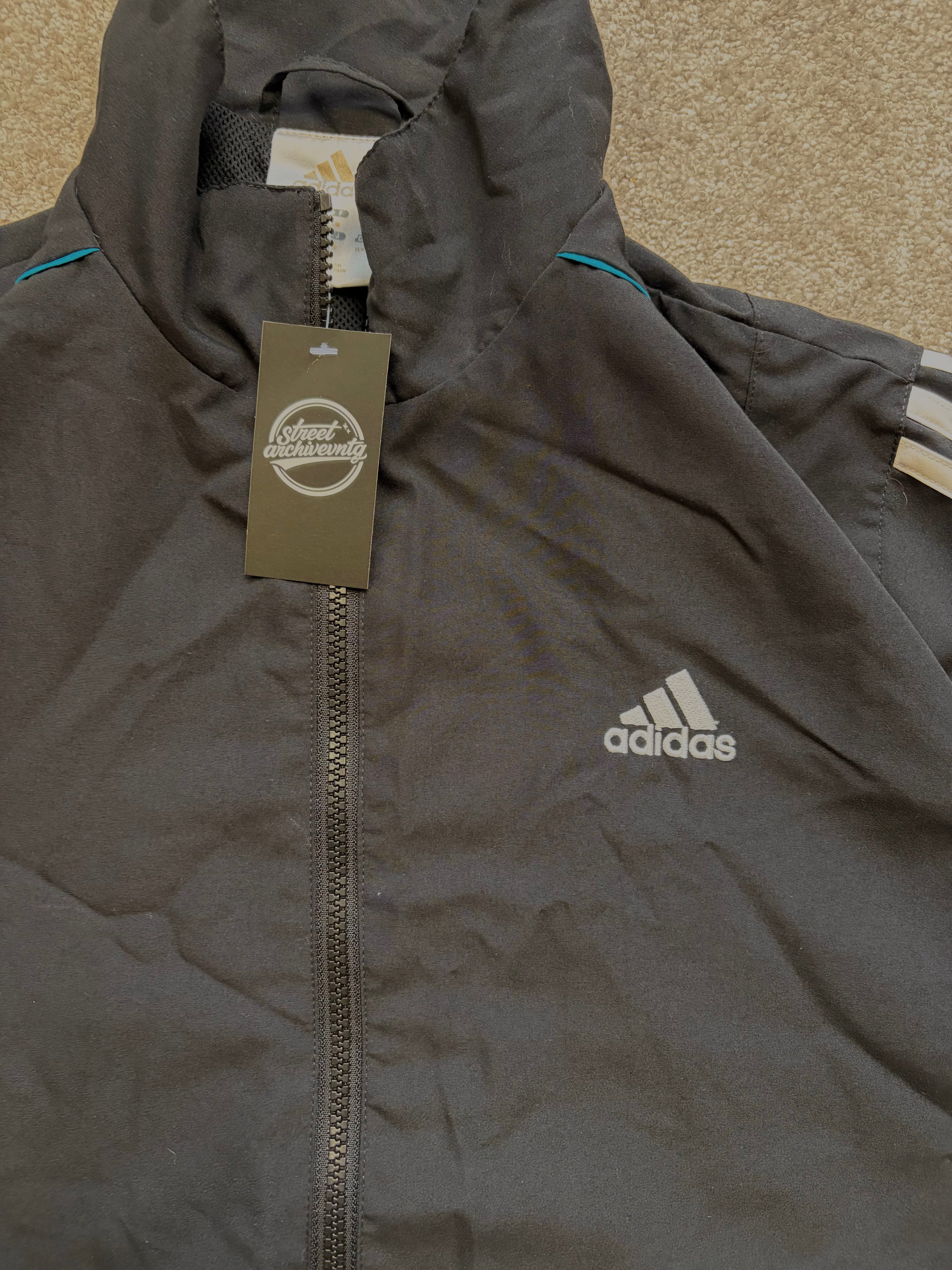 Adidas Windbreaker Vintage Black/Blue Size M