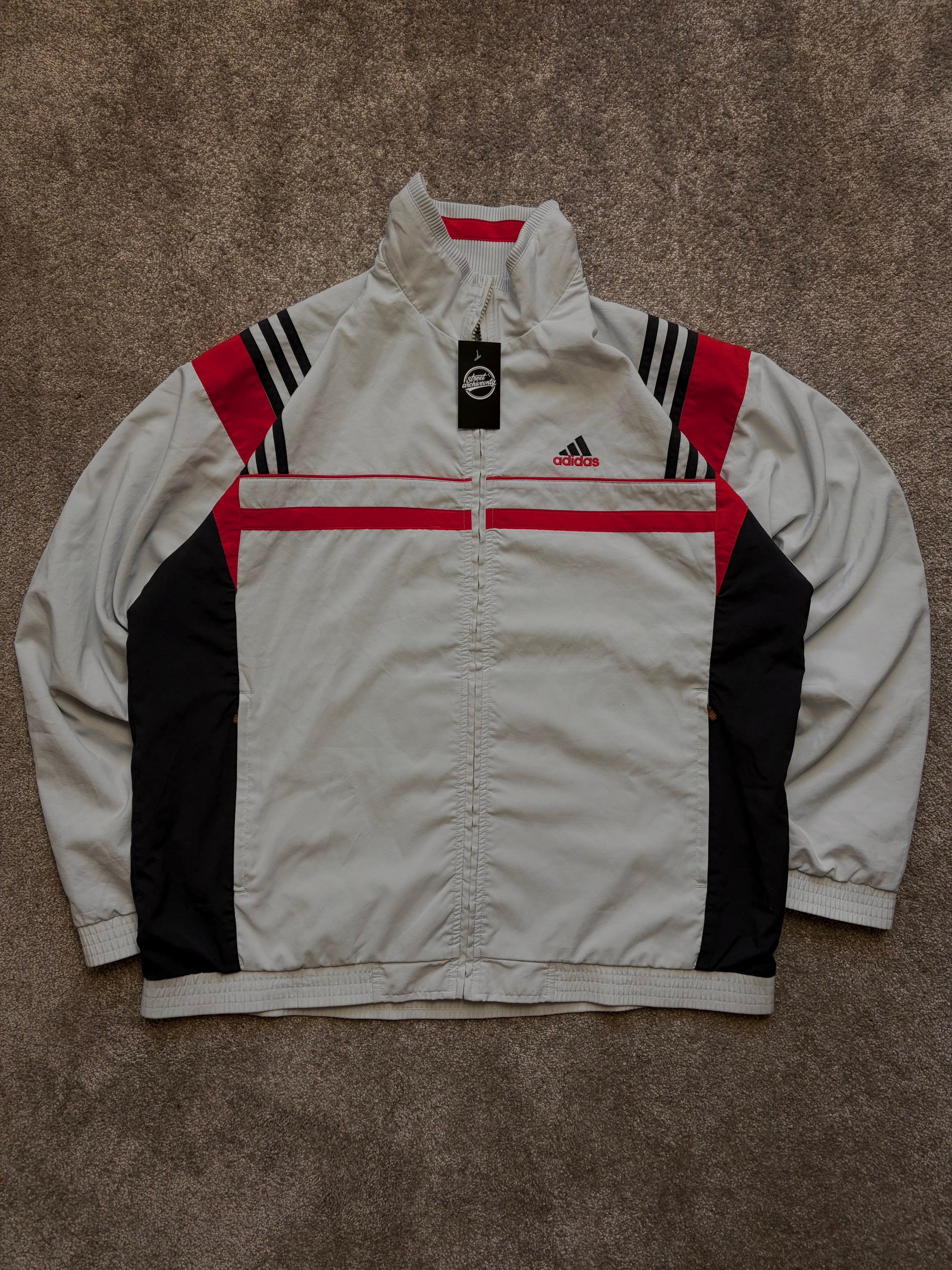 Adidas Track Jacket Vintage Beige/Red Size M