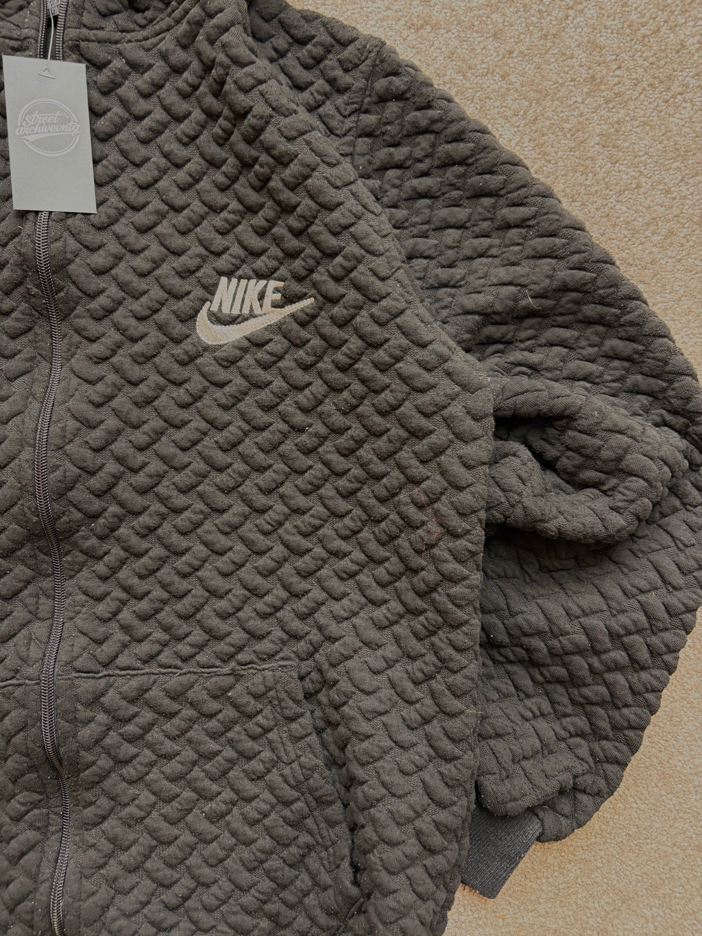 Nike Vintage Textured Hoodie Black Size S