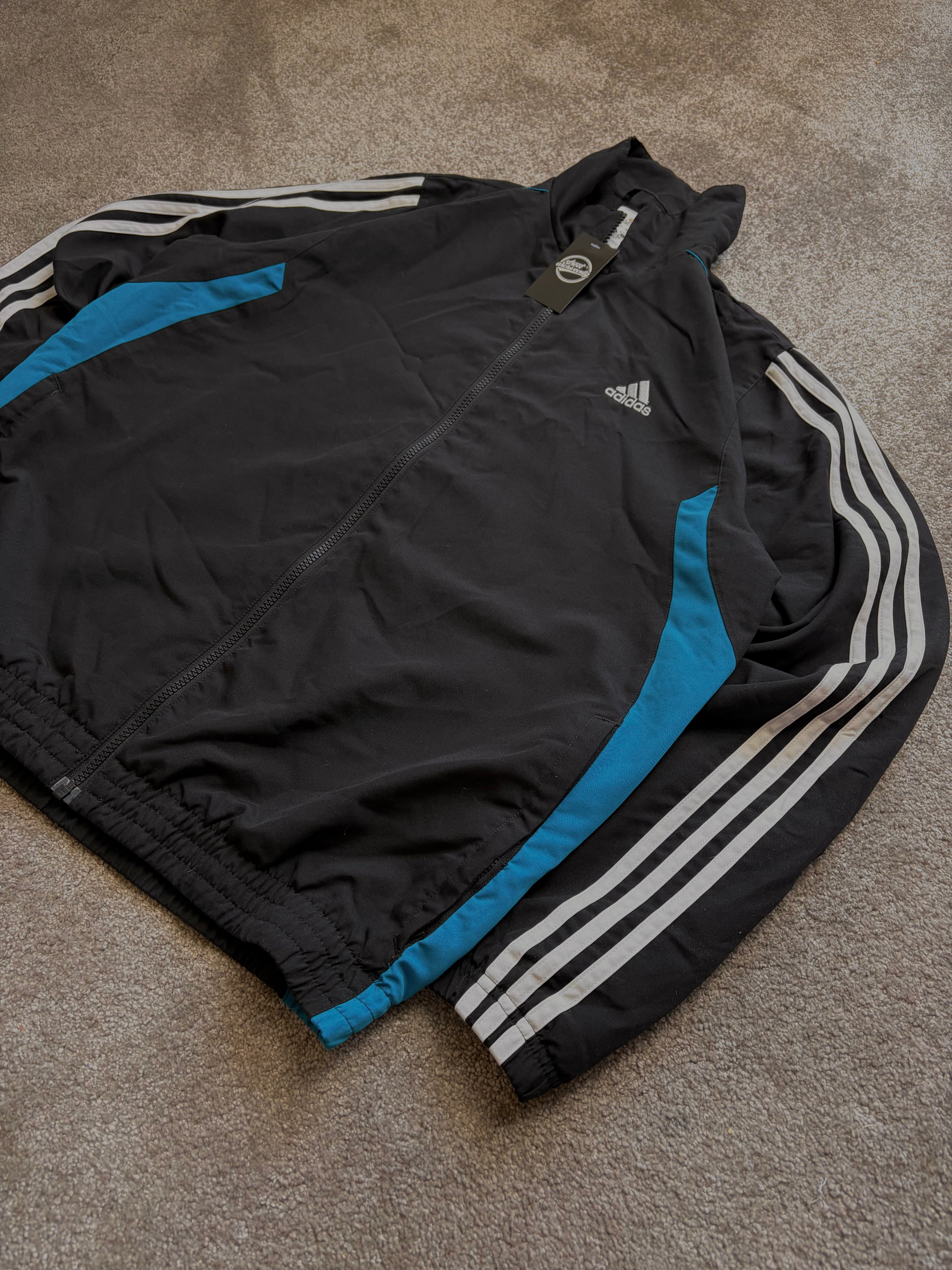 Adidas Windbreaker Vintage Black/Blue Size M