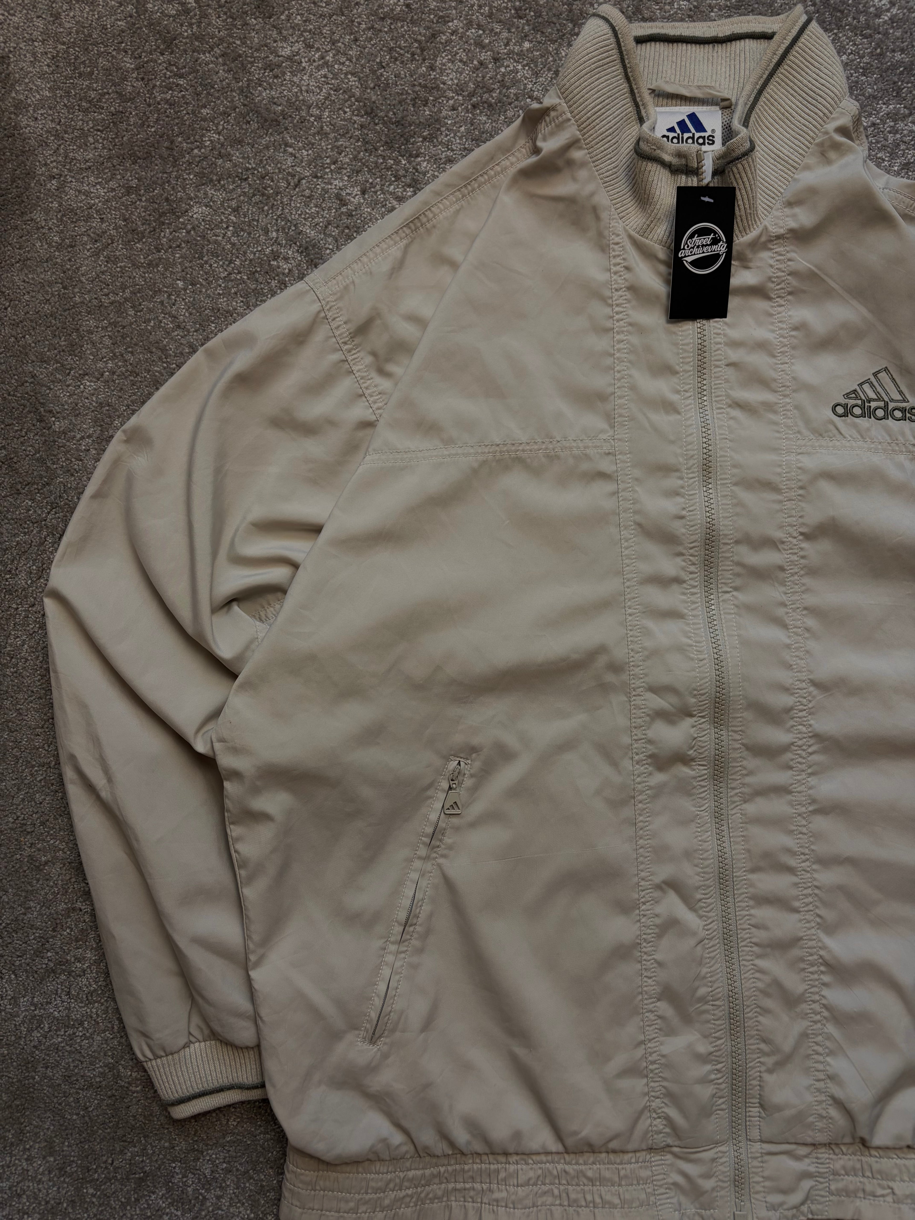 Adidas Track Jacket Vintage Beige Clean Size L