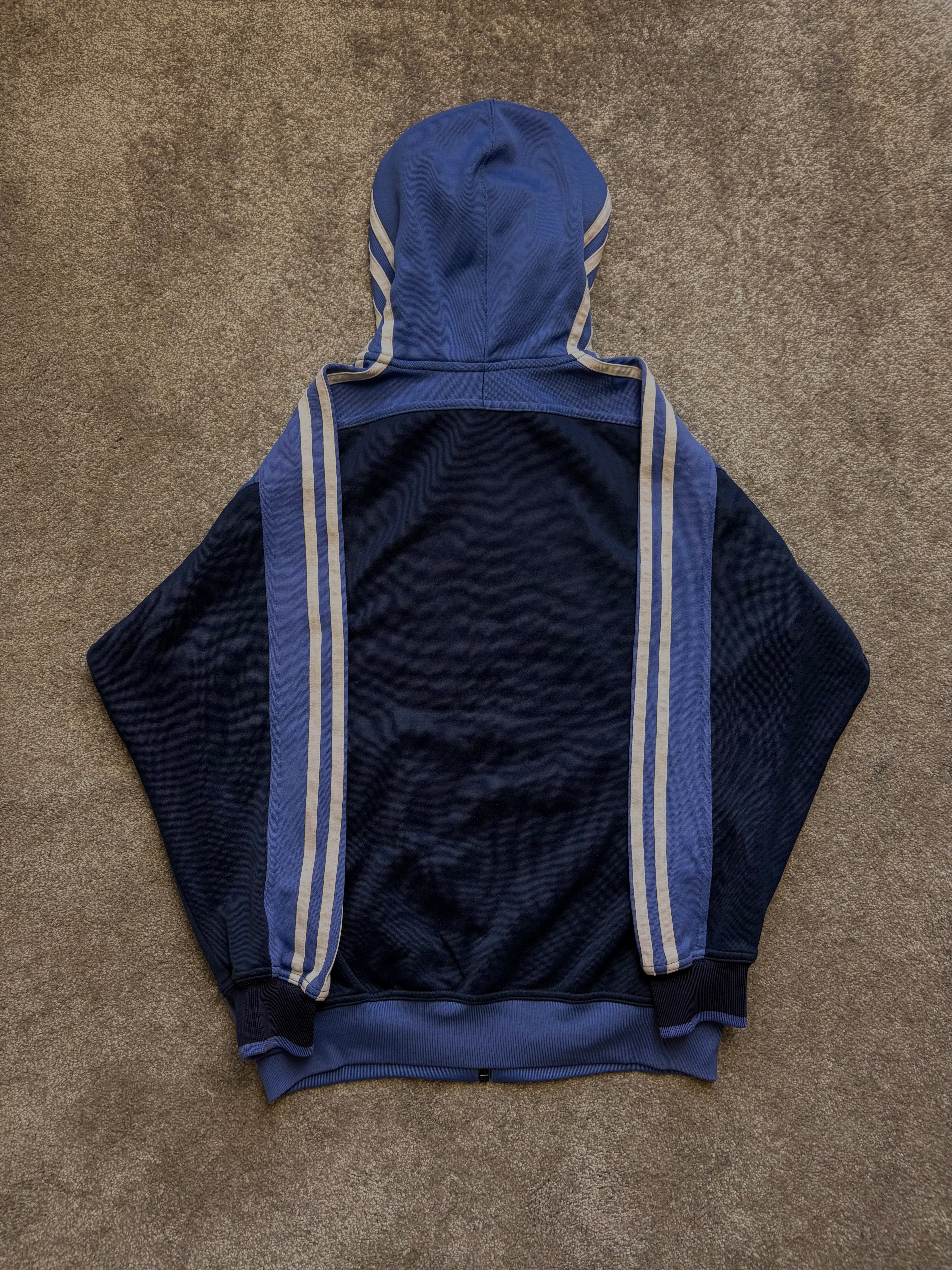Adidas Track Jacket Vintage con Capucha Azul Size S