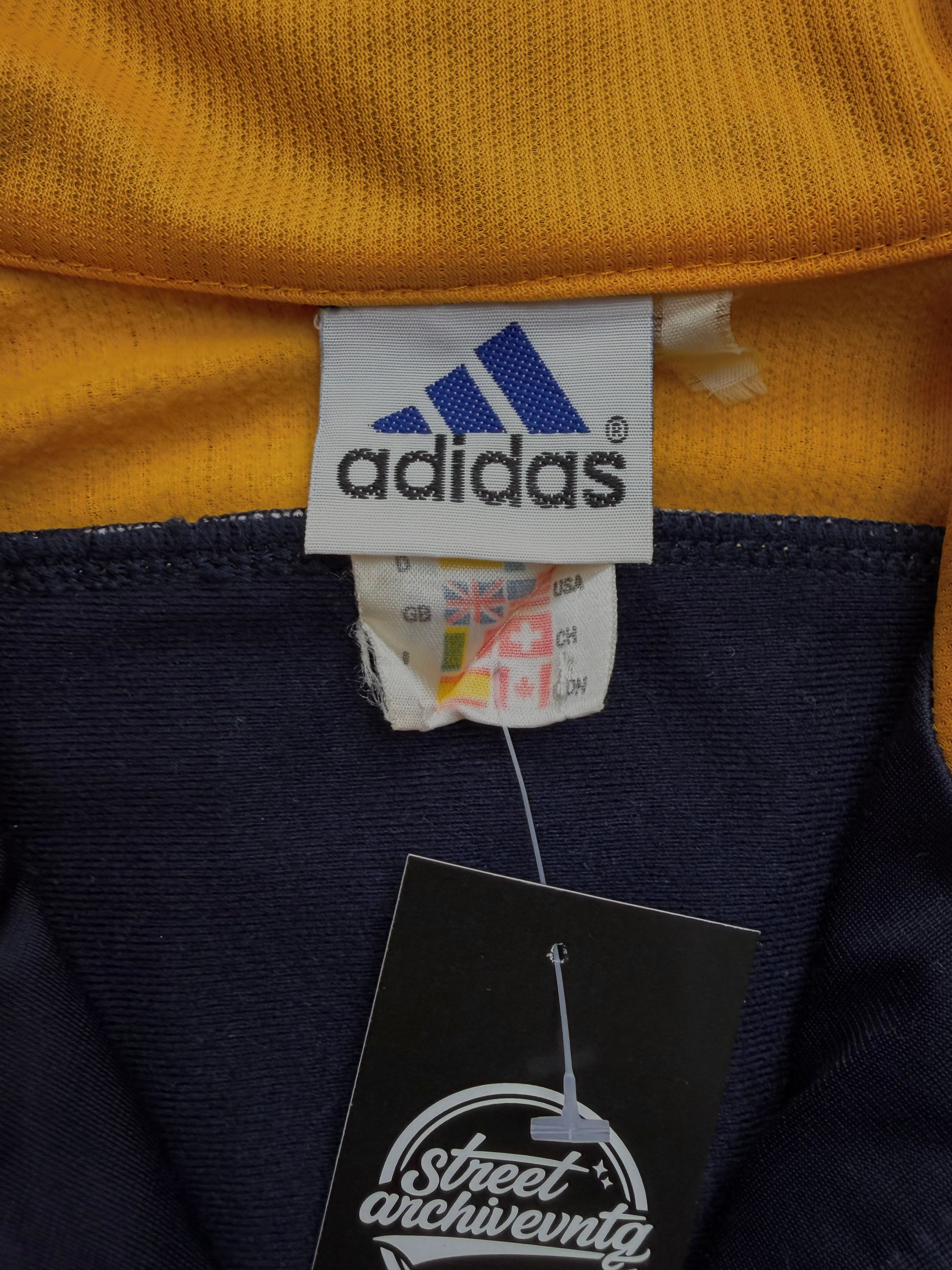 Adidas Vintage Track Jacket Navy Yellow Panel Size M-L