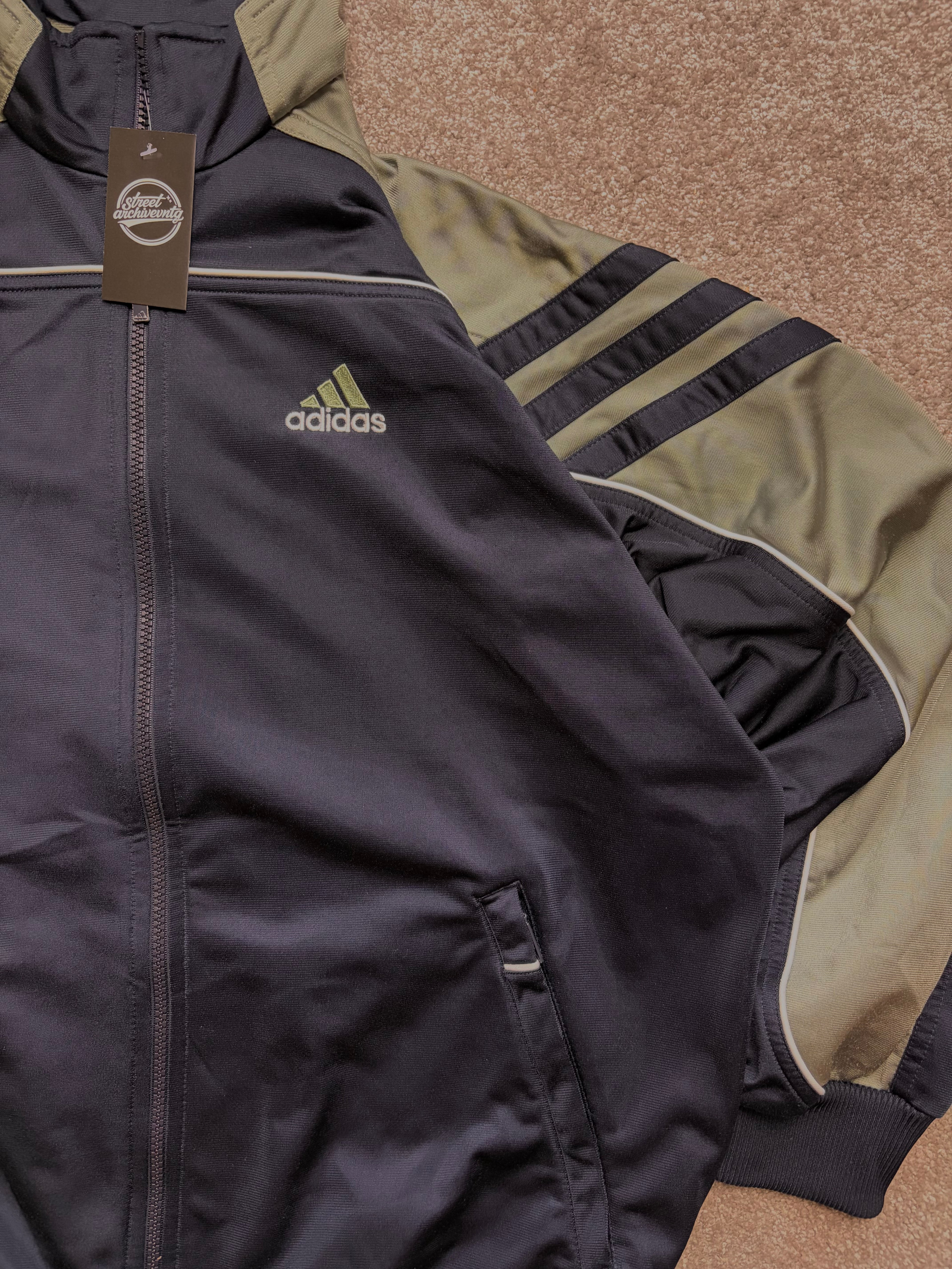 Vintage Adidas Olive Blue Track Jacket Size M
