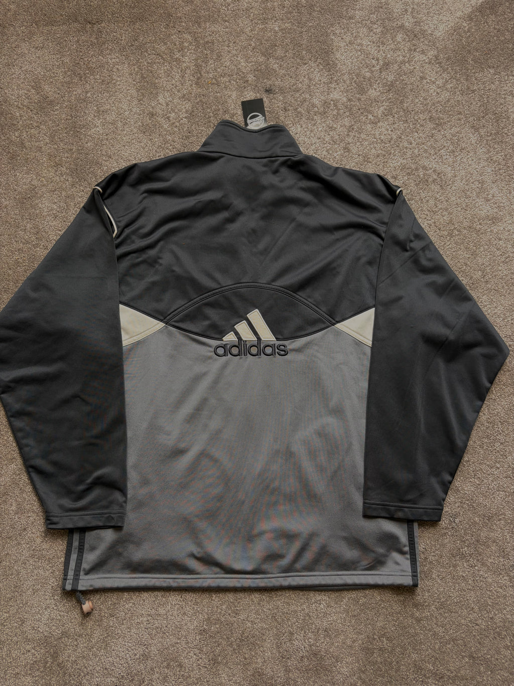 Vintage Adidas Black Grey Track Jacket Size L