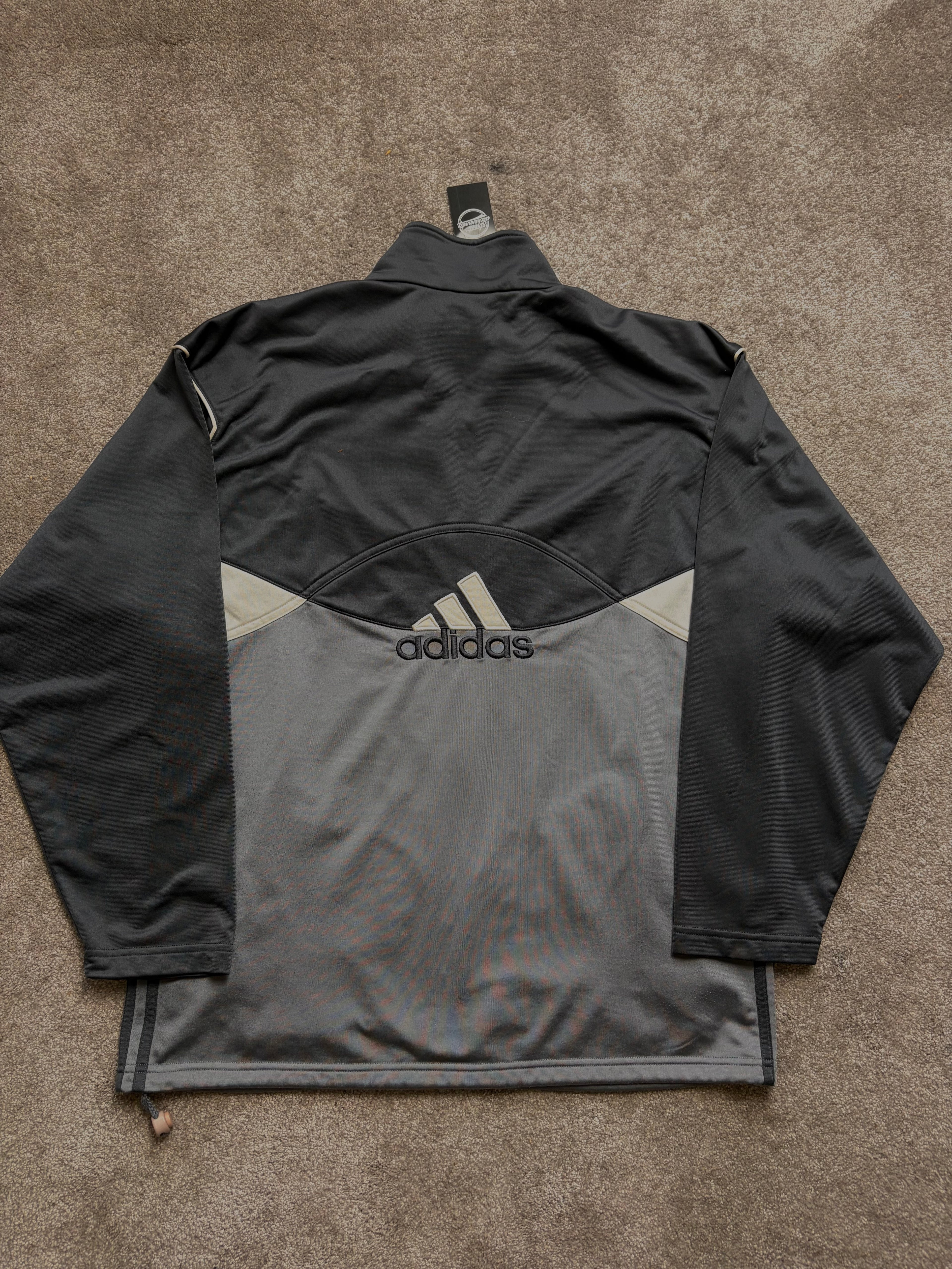 Vintage Adidas Black Grey Track Jacket Size L