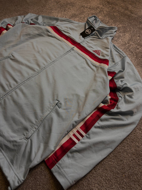 Adidas Track Jacket Vintage Grey/Red Size L