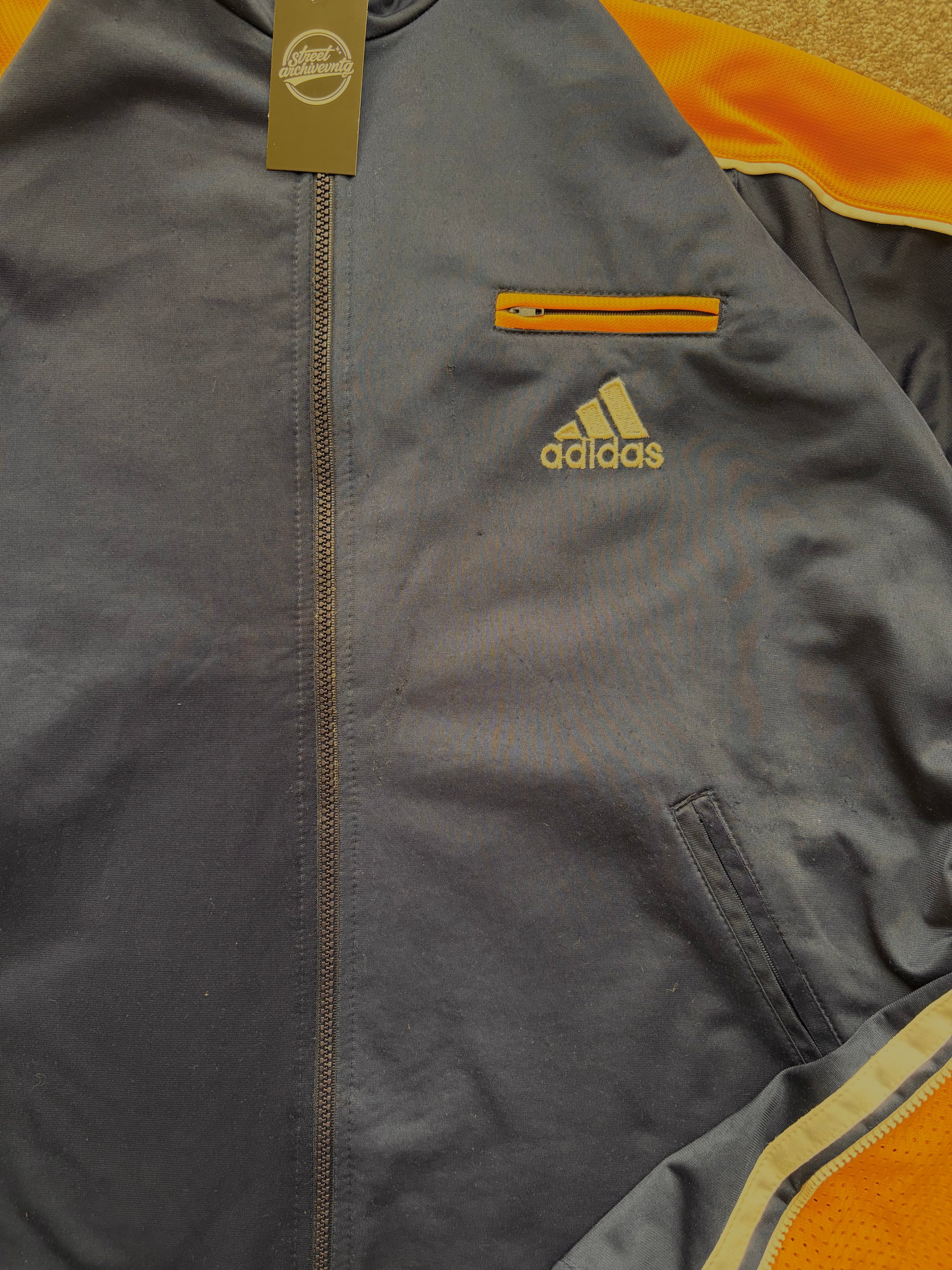 Adidas Vintage Track Jacket Navy Yellow Panel Size M-L