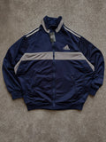Adidas Vintage Track Jacket Navy Grey Minimal Size M-L