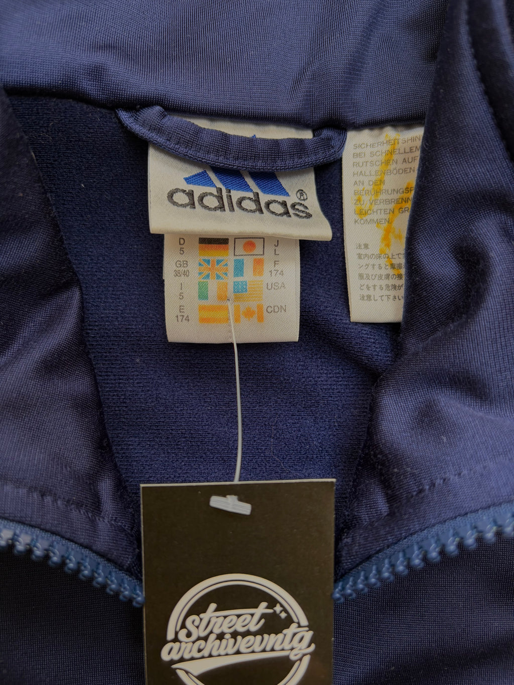 Adidas Vintage Track Jacket Navy Red Panels Size M