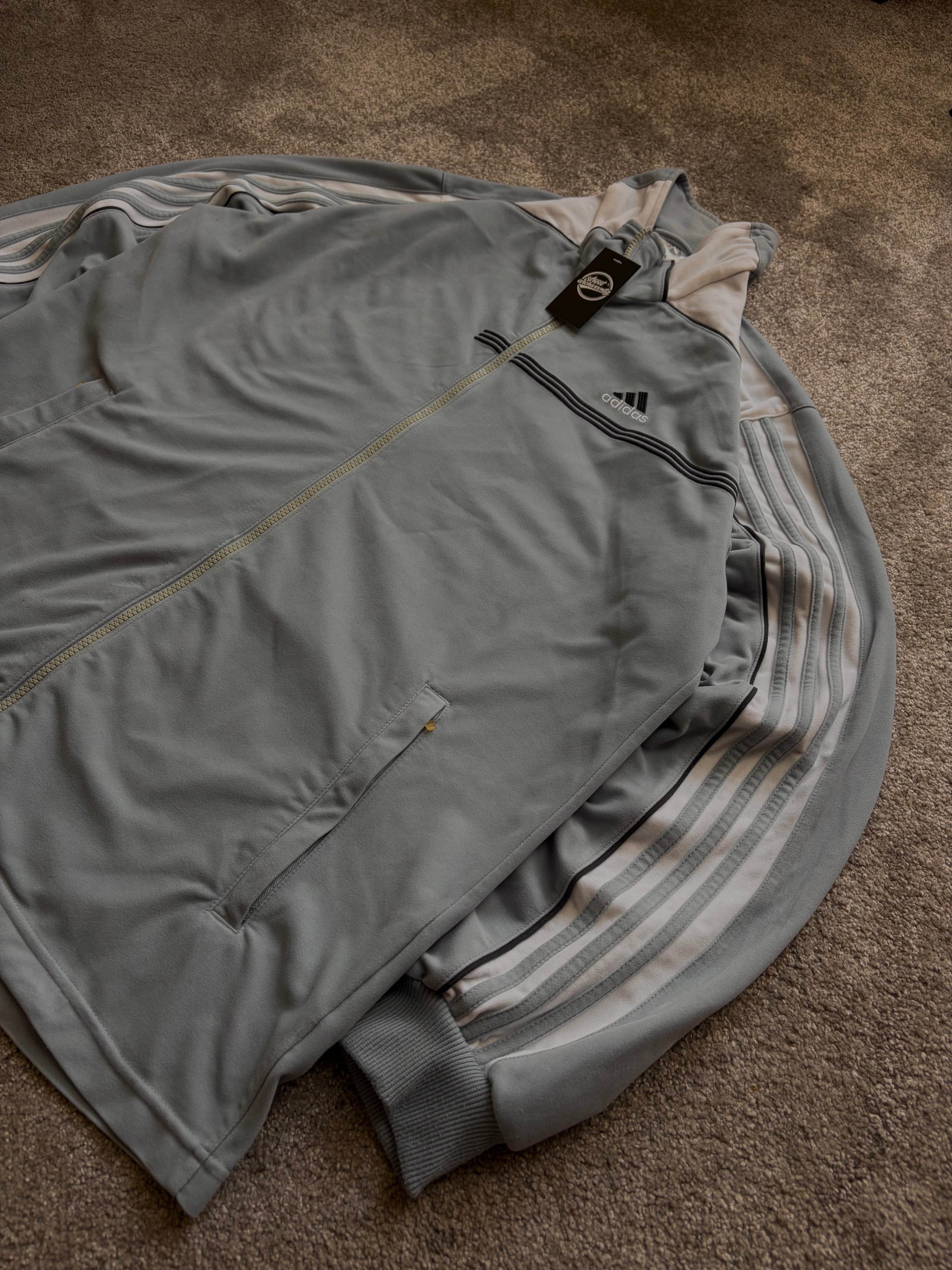 Adidas Vintage Grey-Blue Track Jacket Size L - Stratus