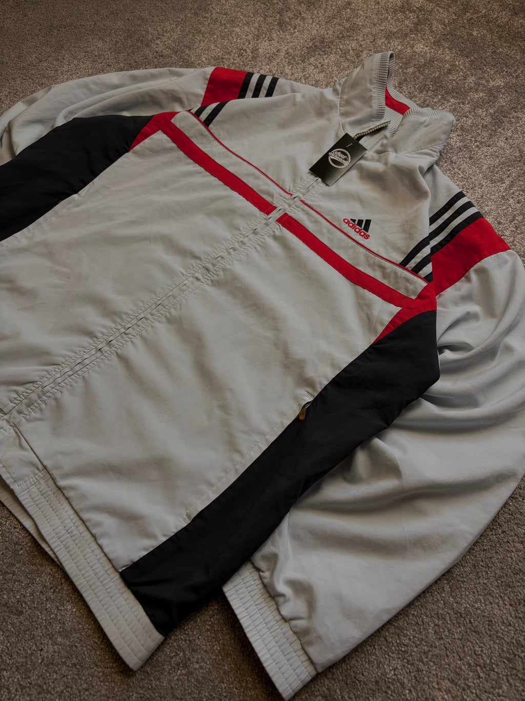 Adidas Track Jacket Vintage Beige/Red Size M