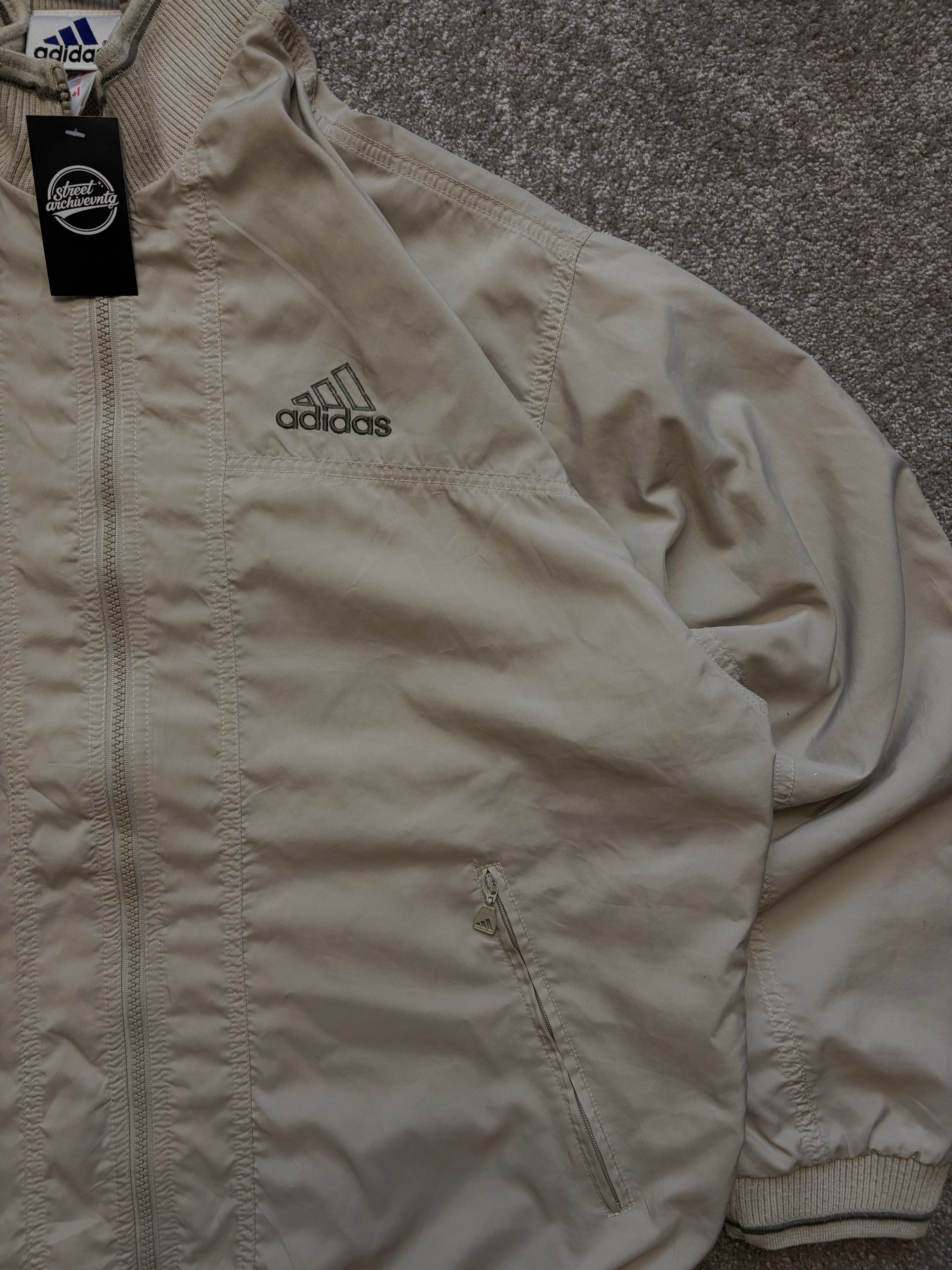 Adidas Track Jacket Vintage Beige Clean Size L