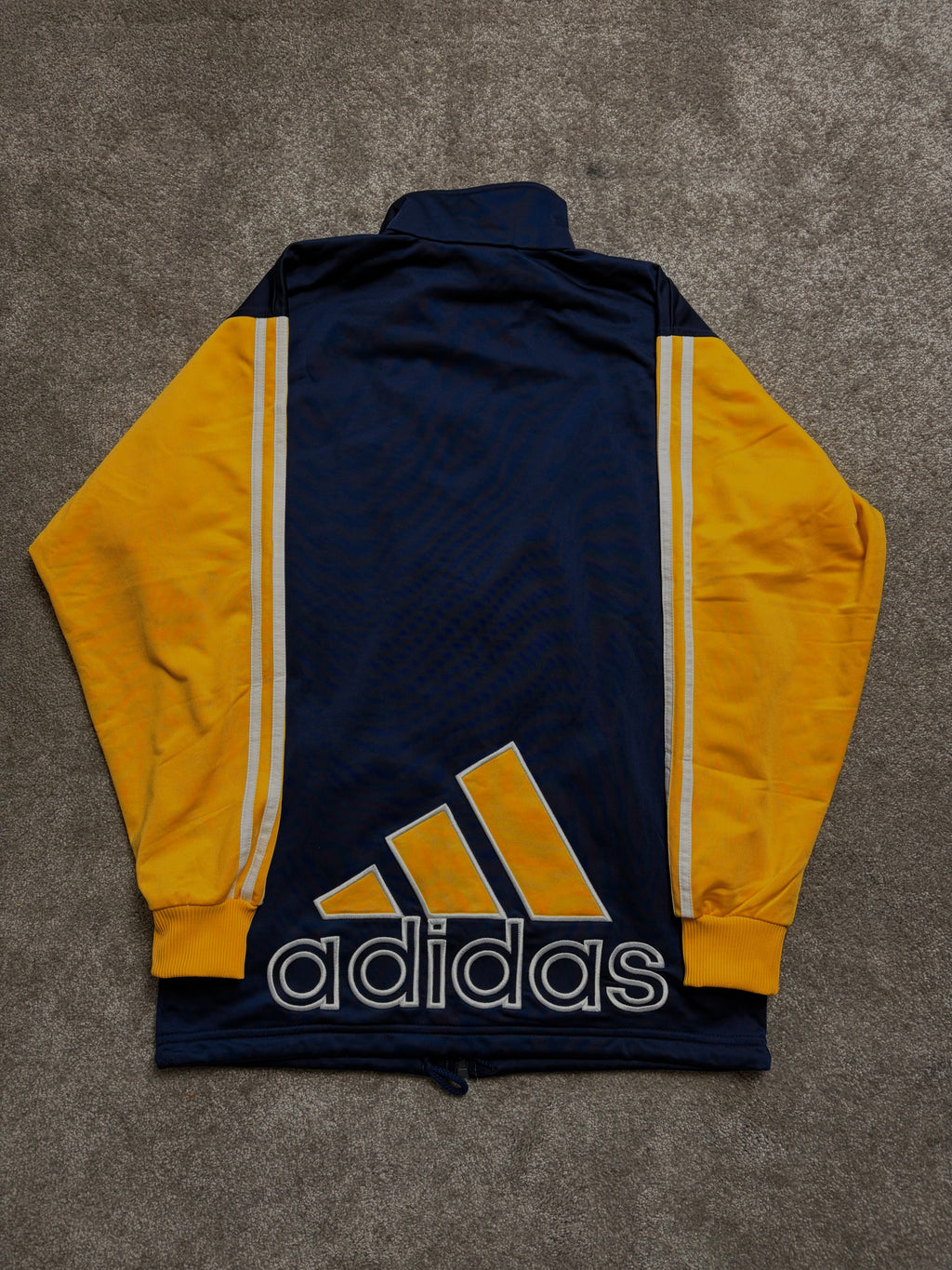 Vintage Adidas Navy Yellow Track Jacket Size M