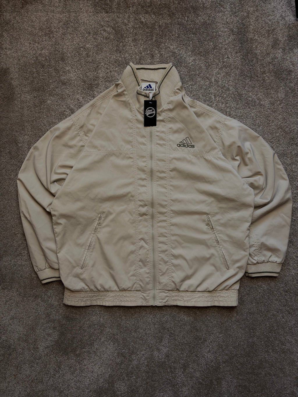 Adidas Track Jacket Vintage Beige Clean Size L