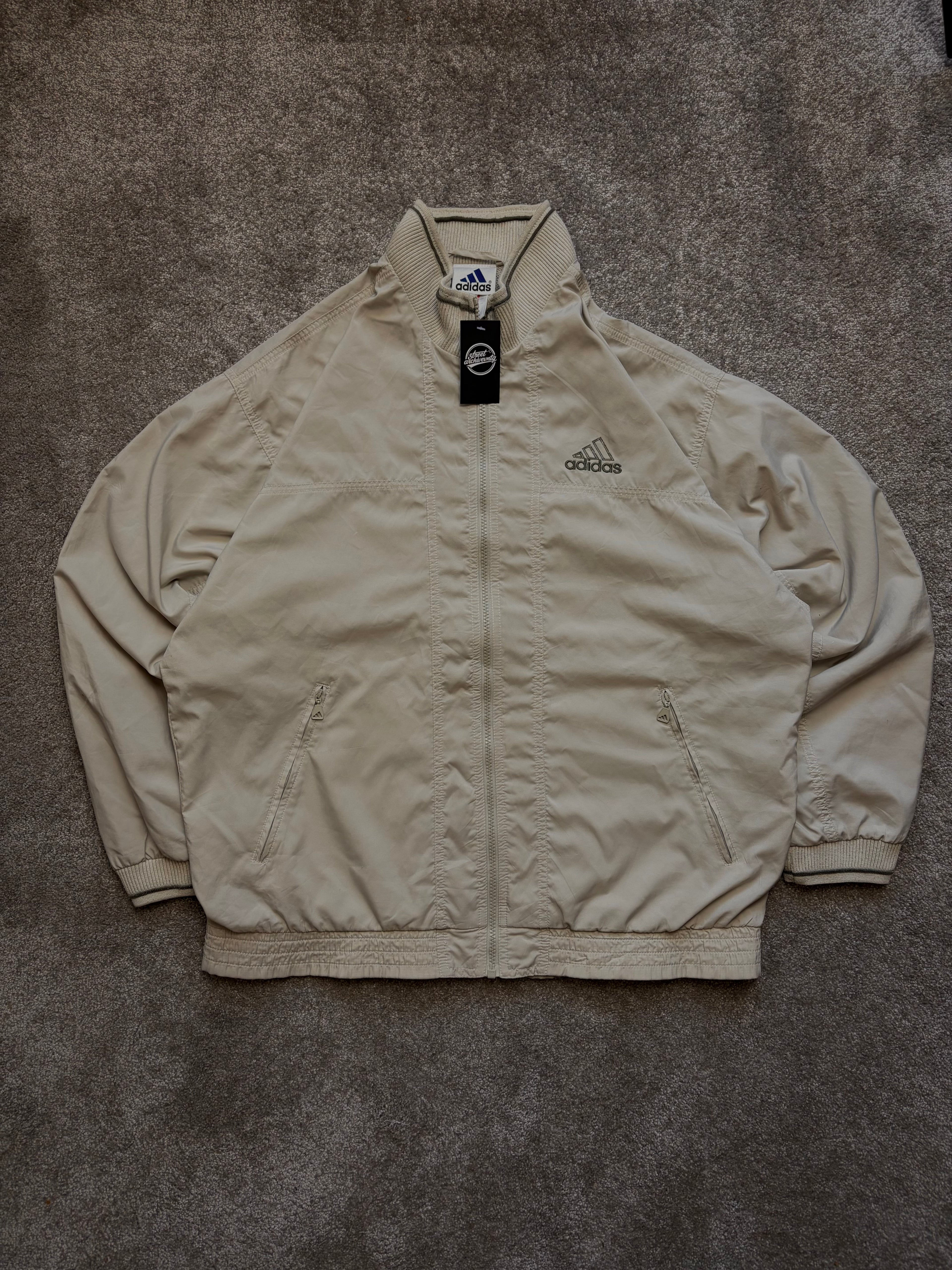 Adidas Track Jacket Vintage Beige Clean Size L
