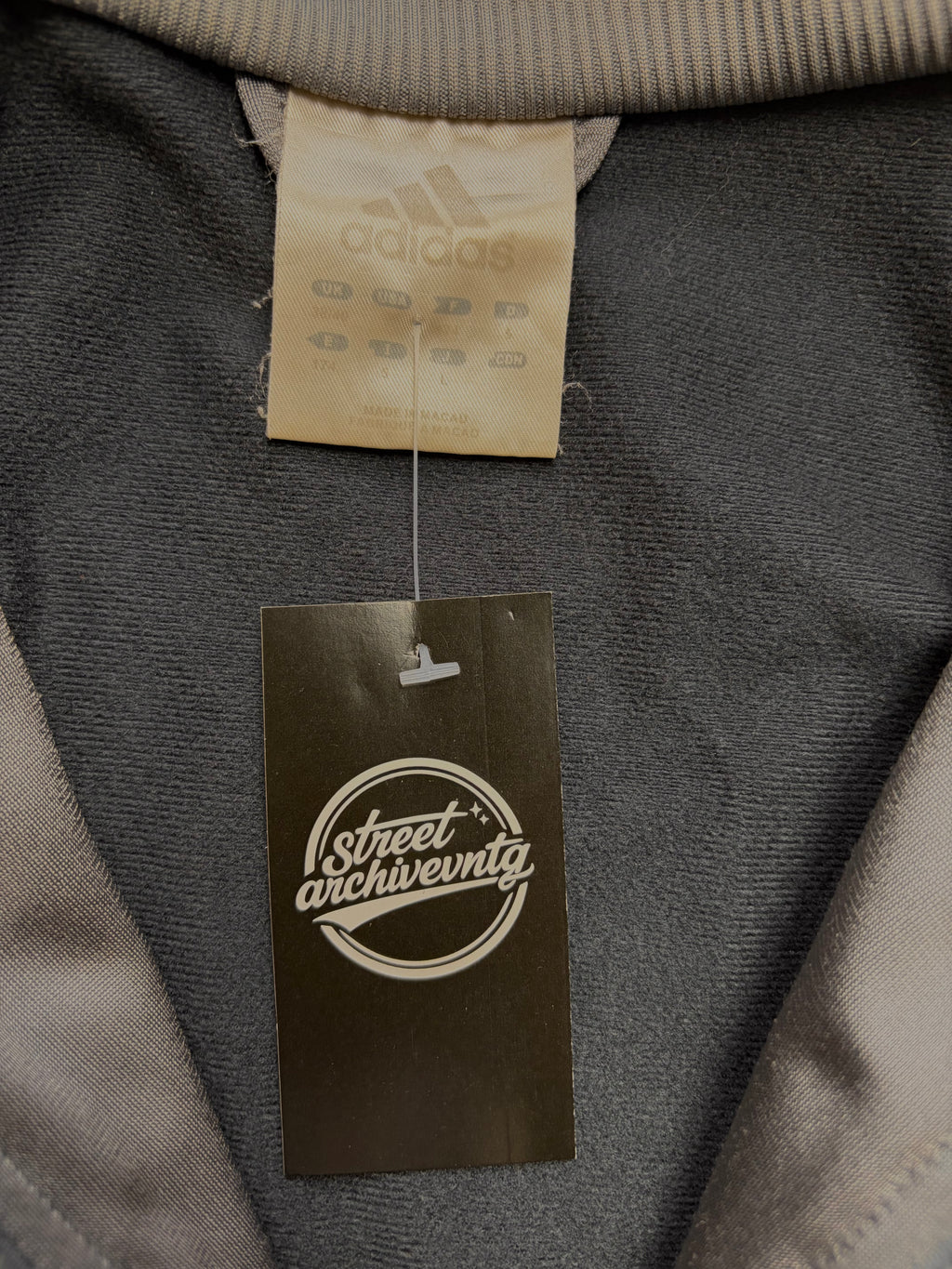 Vintage Adidas Black Grey Track Jacket Size L
