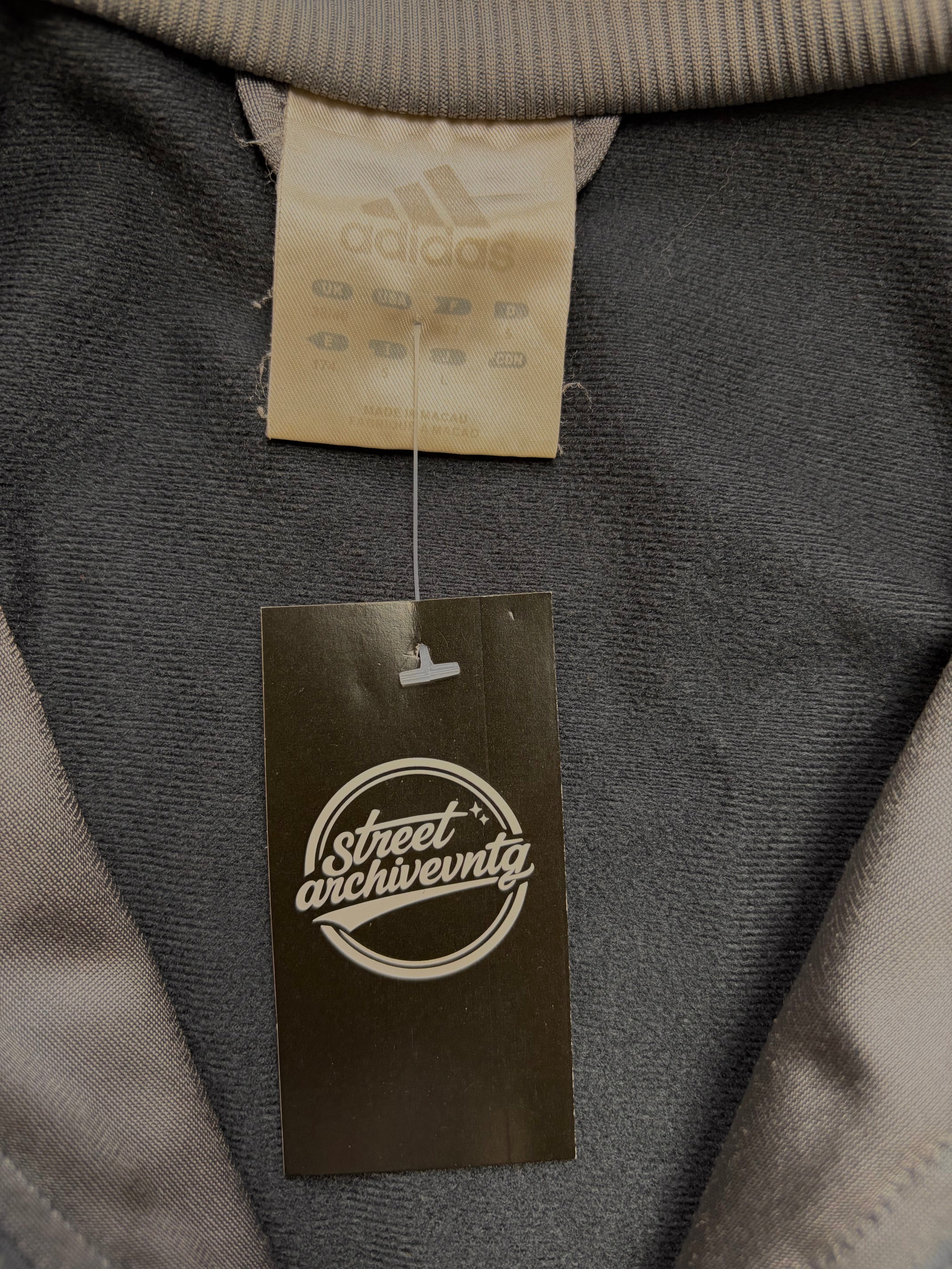 Vintage Adidas Black Grey Track Jacket Size L
