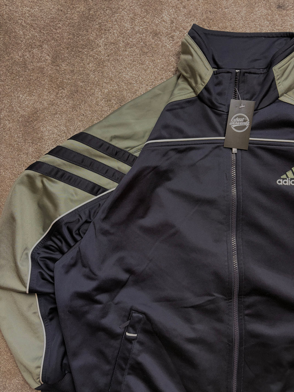 Vintage Adidas Olive Blue Track Jacket Size M