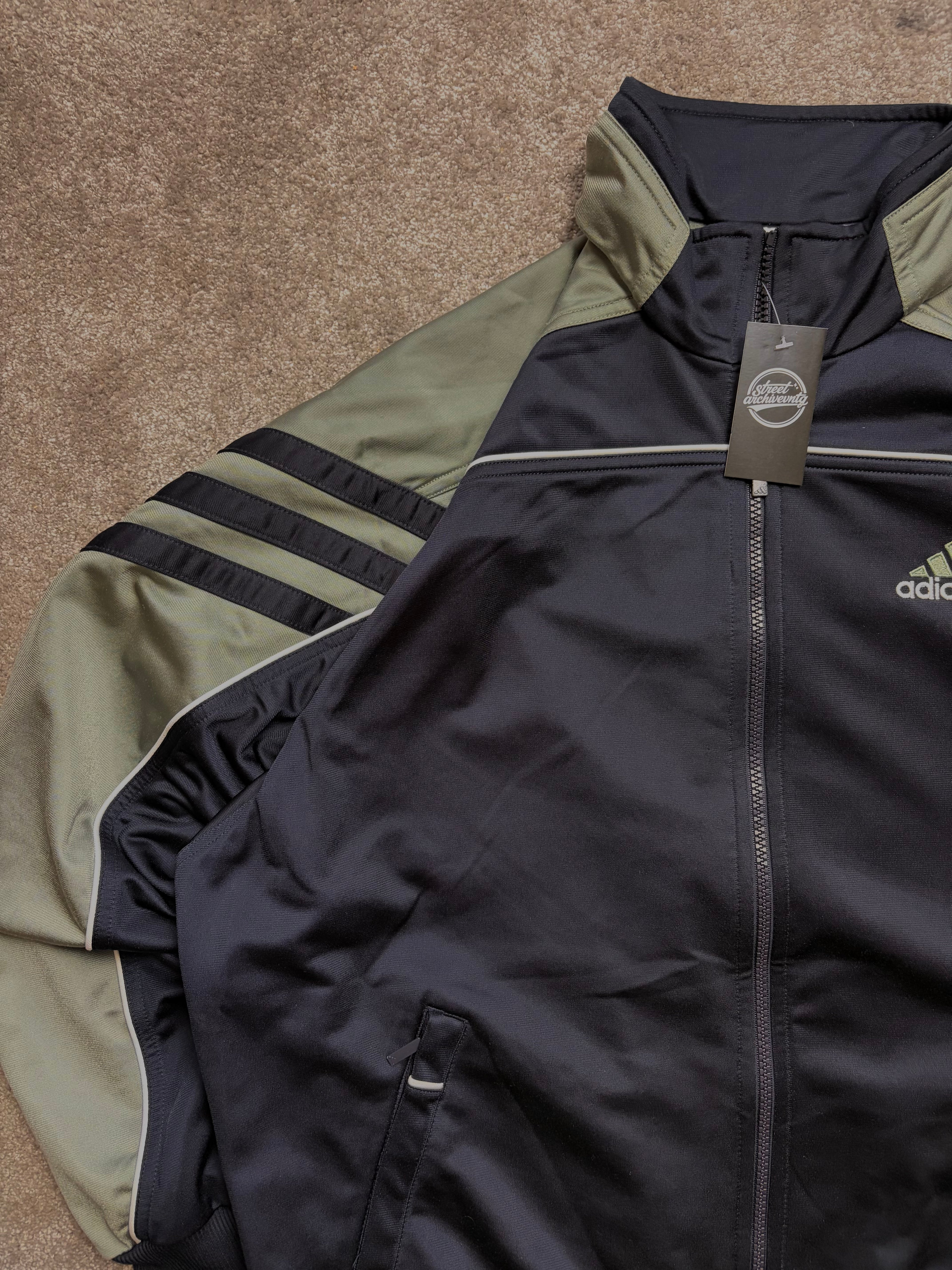 Vintage Adidas Olive Blue Track Jacket Size M