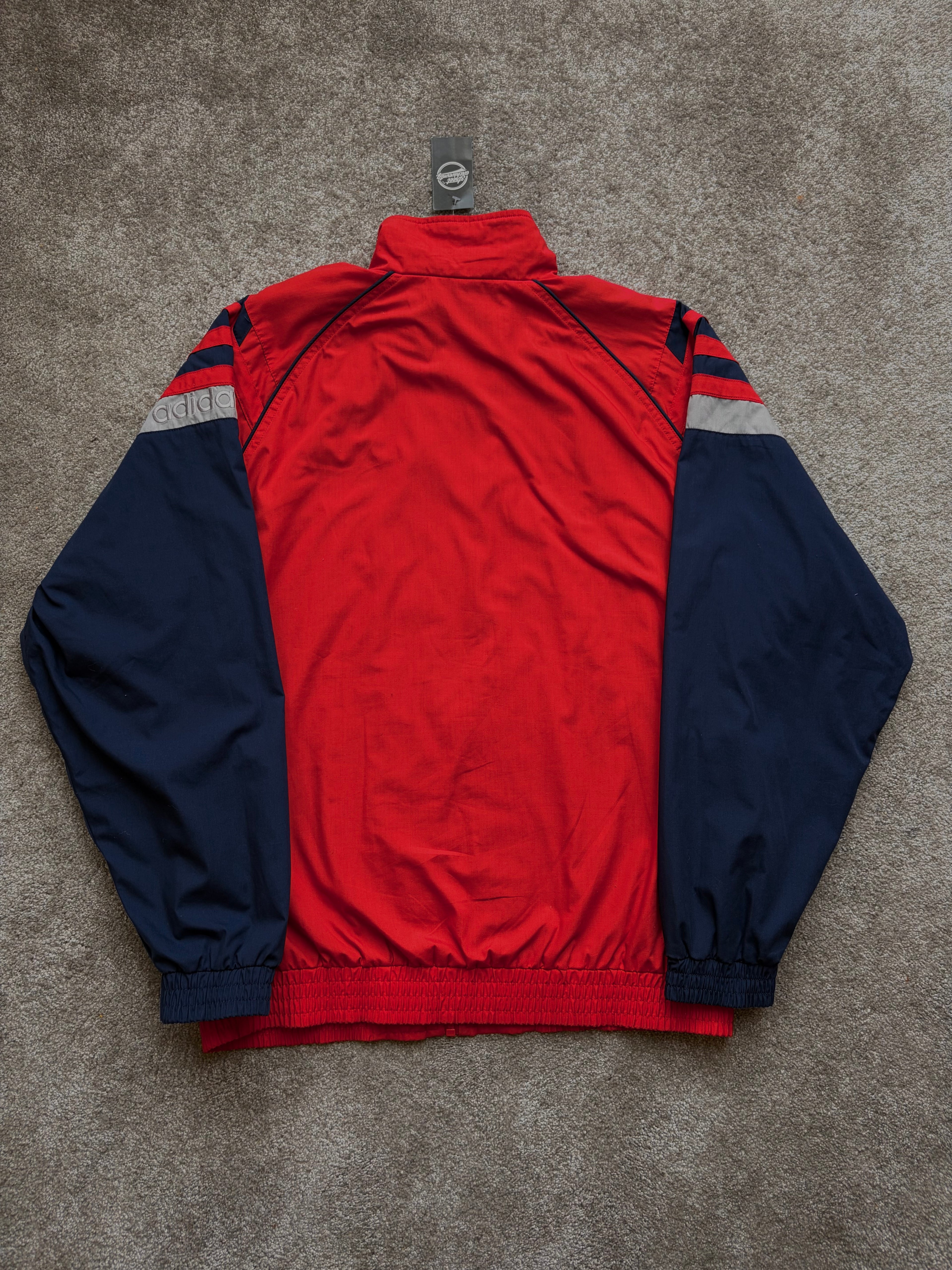 Adidas Vintage Track Jacket Red Navy Panels Size M-L