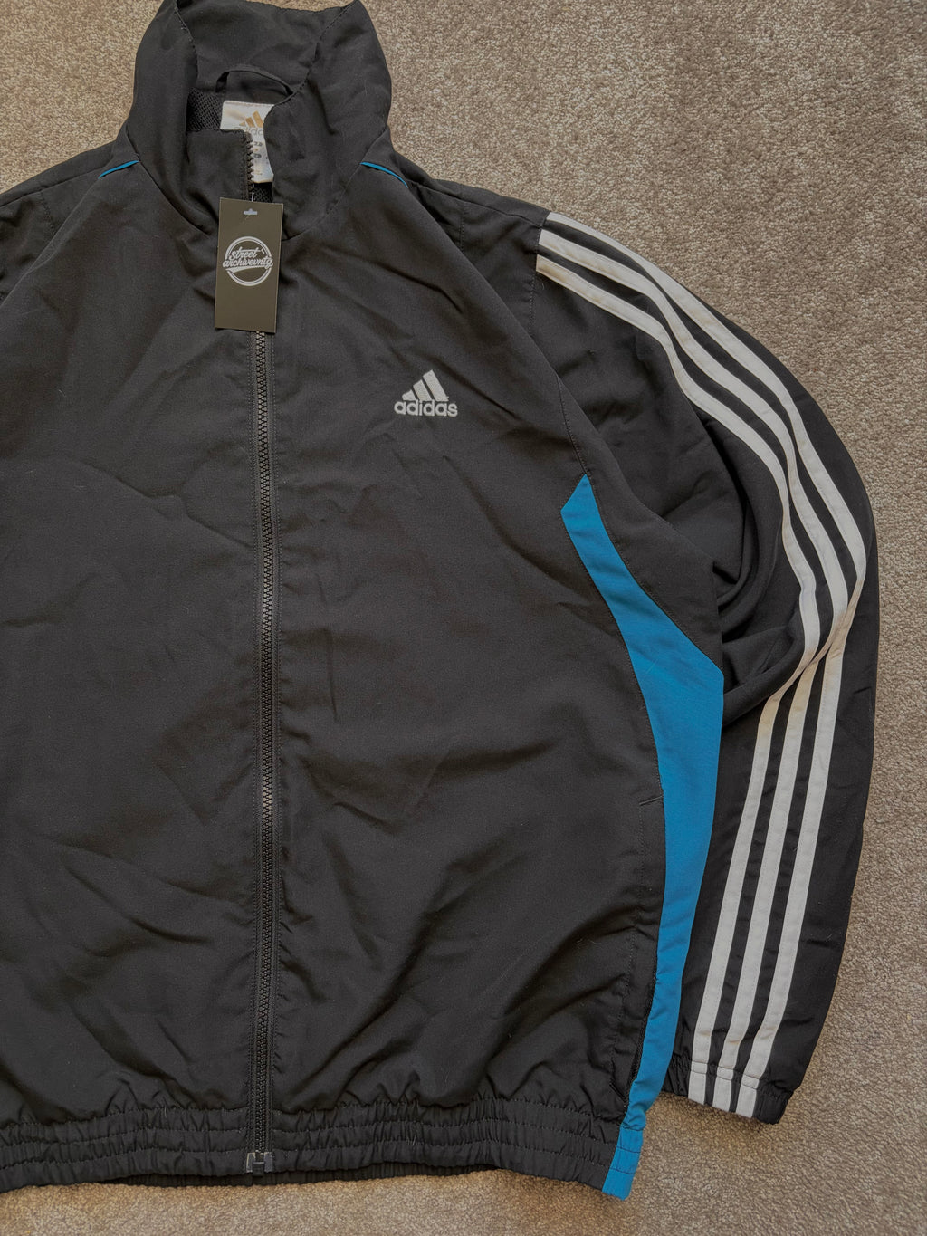 Adidas Windbreaker Vintage Black/Blue Size M