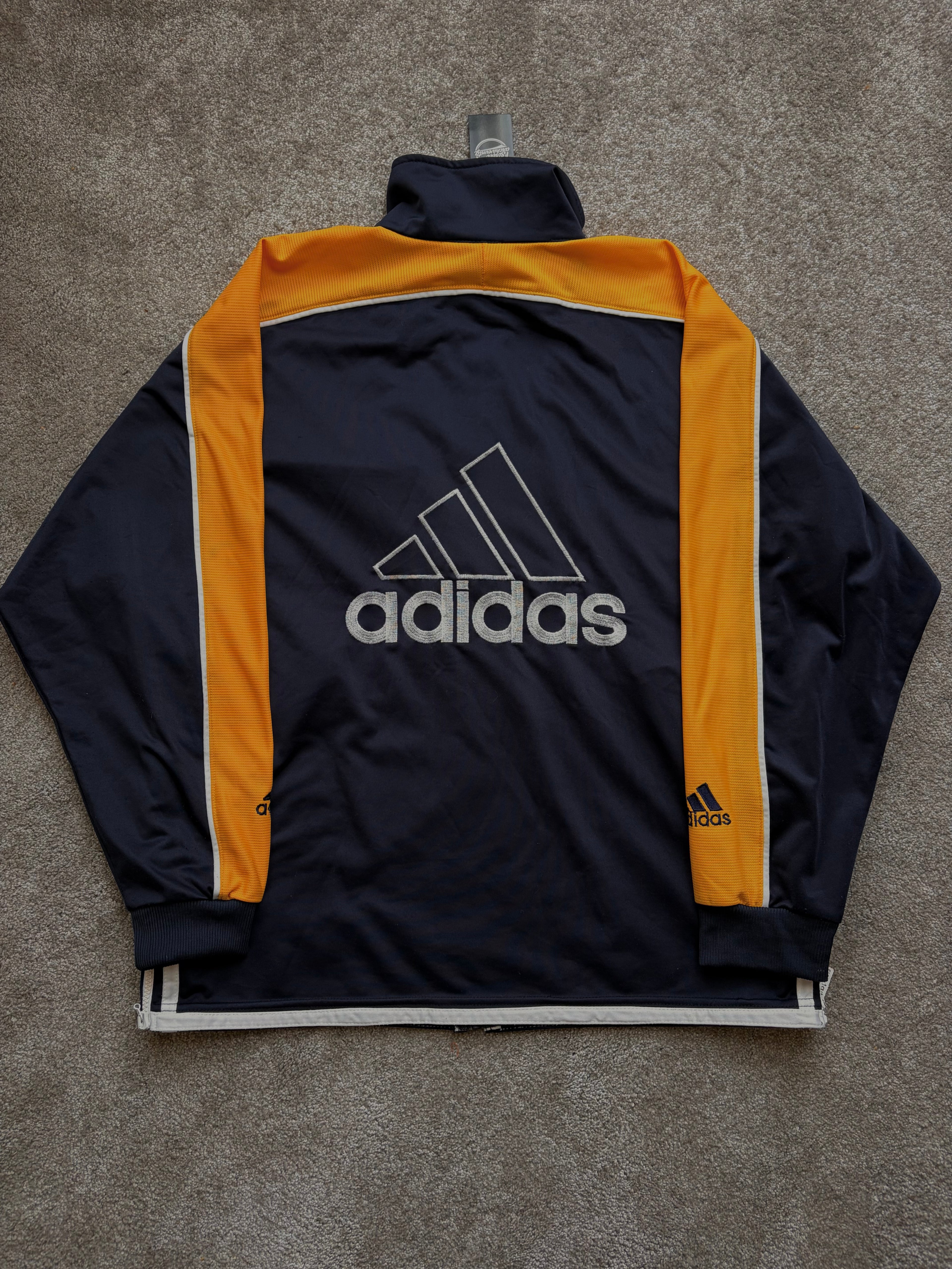 Adidas Vintage Track Jacket Navy Yellow Panel Size M-L